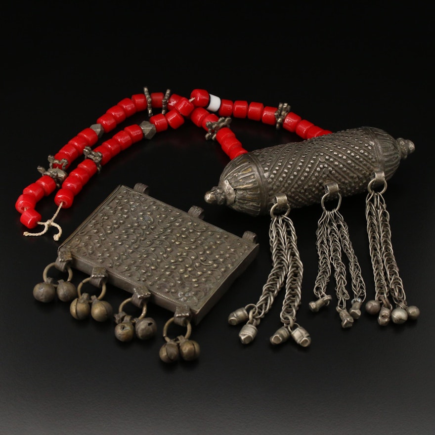 Omani Hirz Quran Box Pendants and Prayer Beads