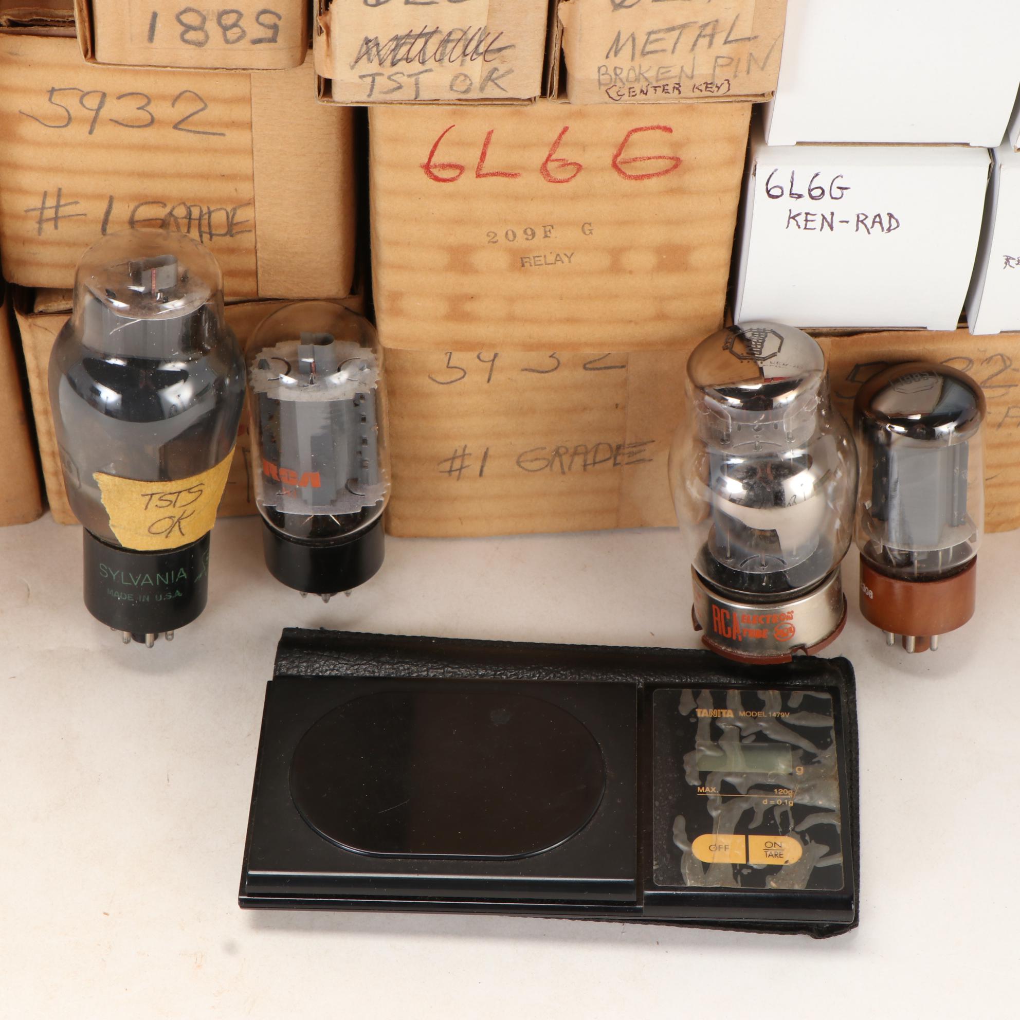 Ken-Rad, RCA, GE, Sylvania Electron Vacuum Tubes and Tanita Digital Mini Scale