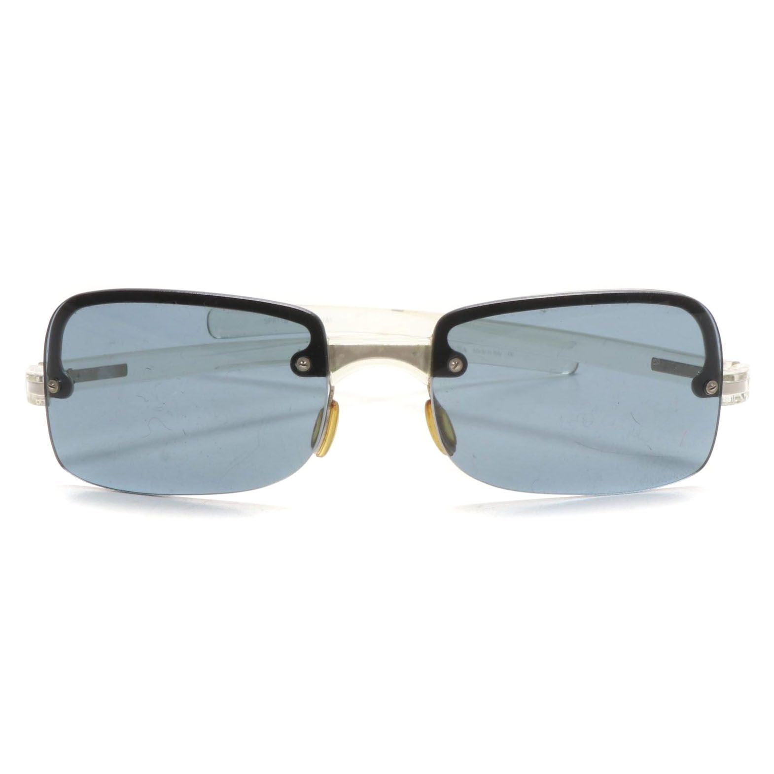 Prada SPR11B Rimless Sunglasses with Clear Bayonet Temples