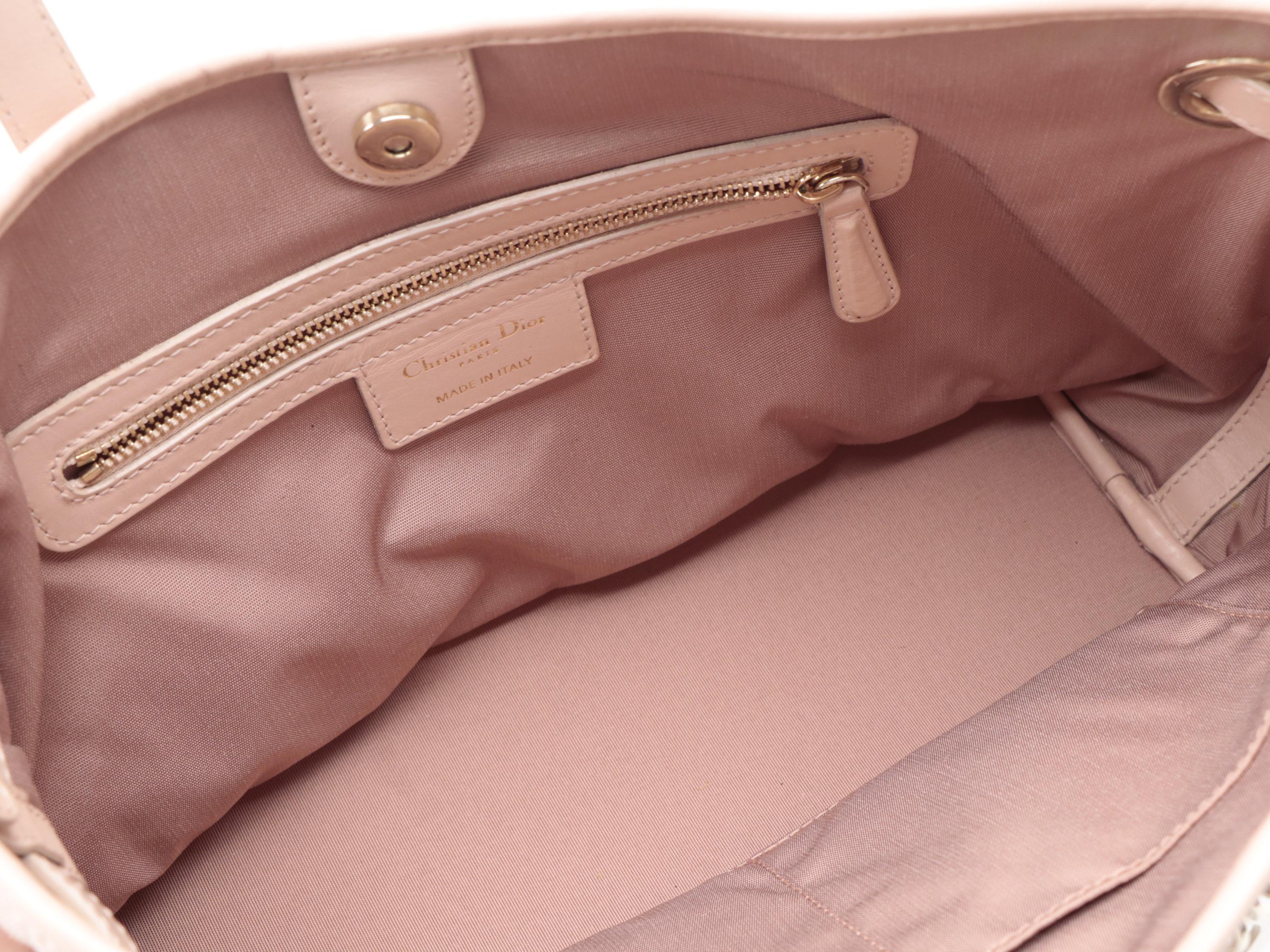 Christian Dior Mini Panarea Tote in Cannage Quilt Canvas and Smooth Leather