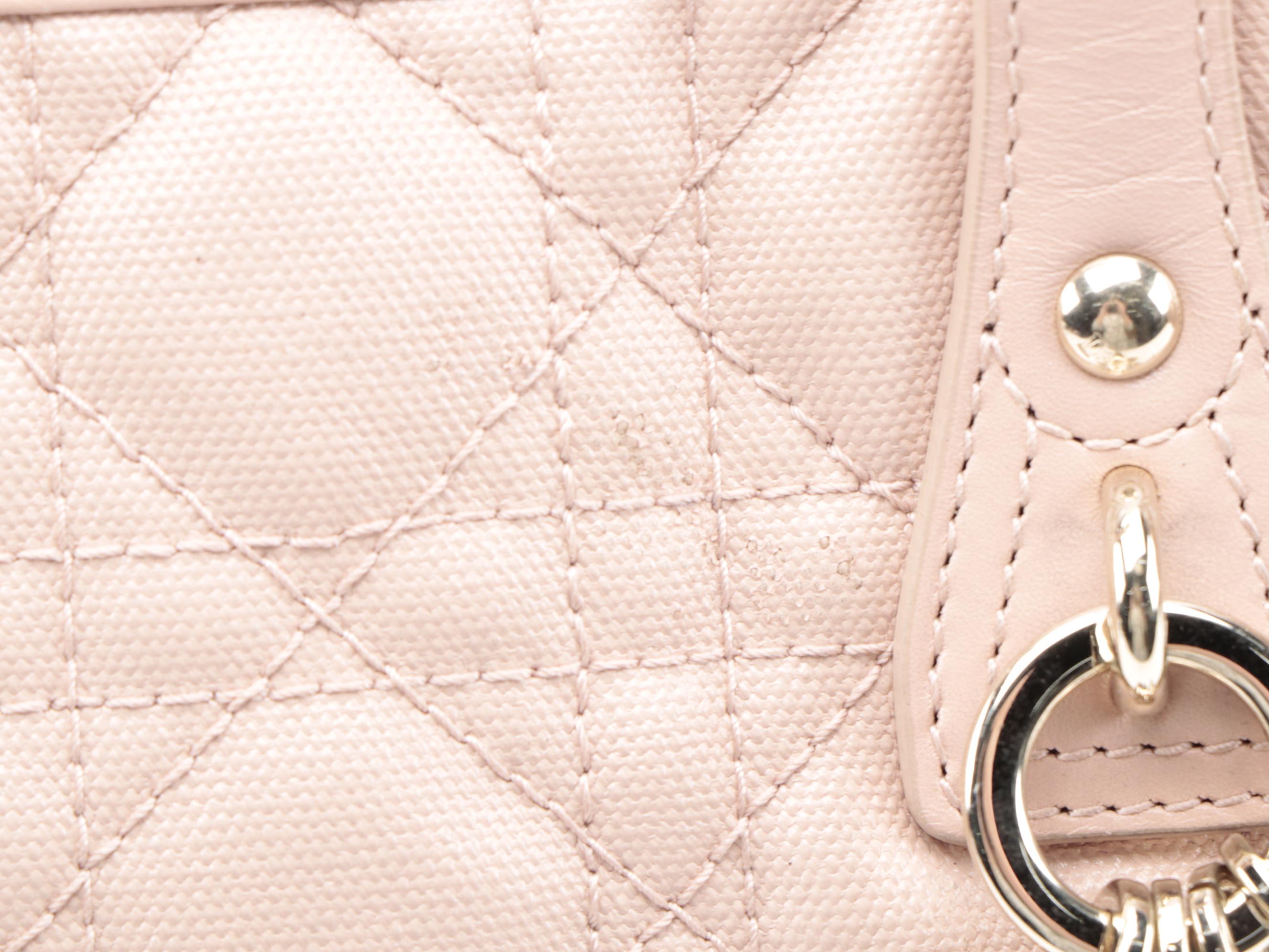 Christian Dior Mini Panarea Tote in Cannage Quilt Canvas and Smooth Leather