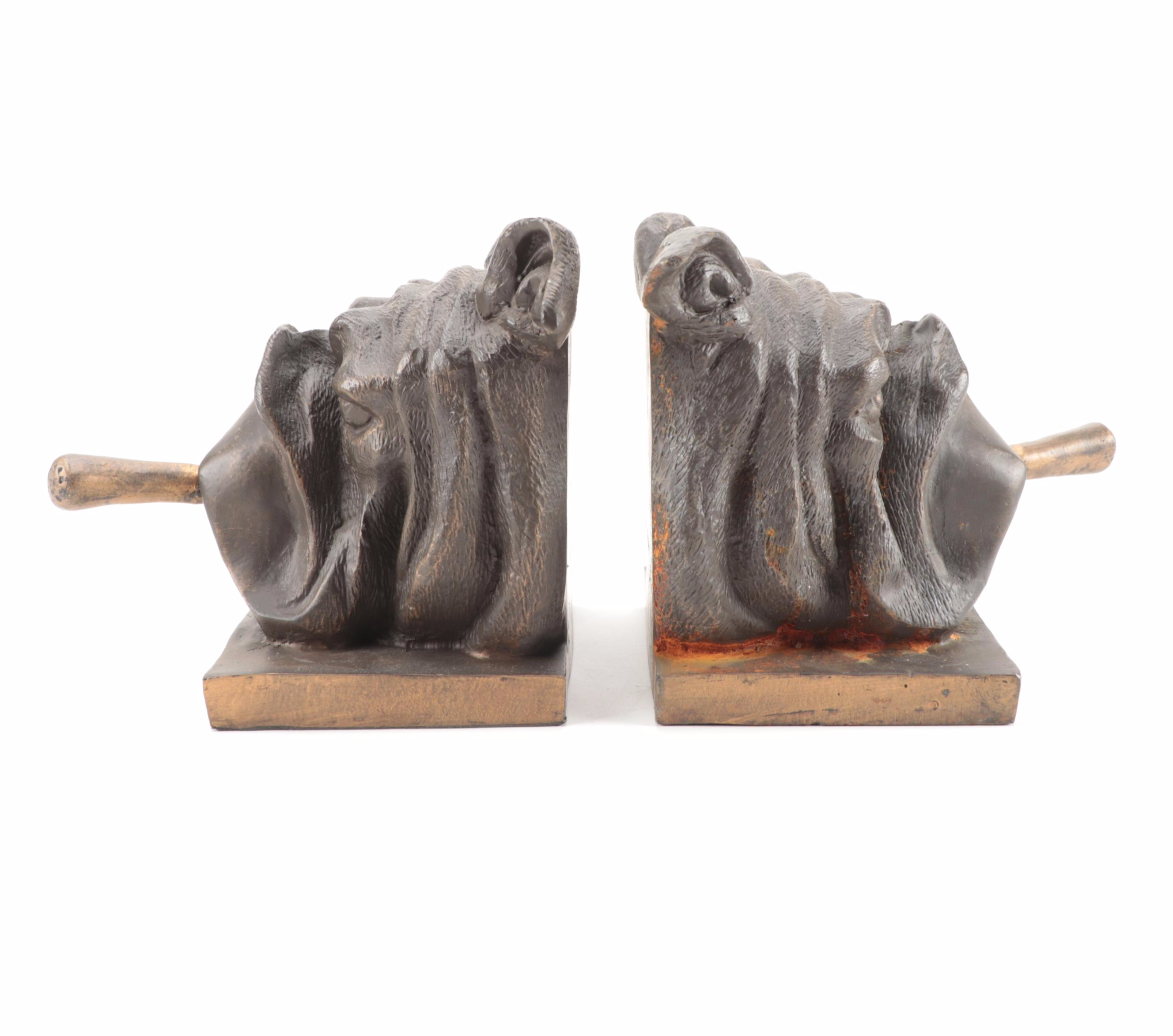 Mack Truck Bulldog Metal Ashtrays and Cigar Smoking Bulldog Cast Iron Bookends