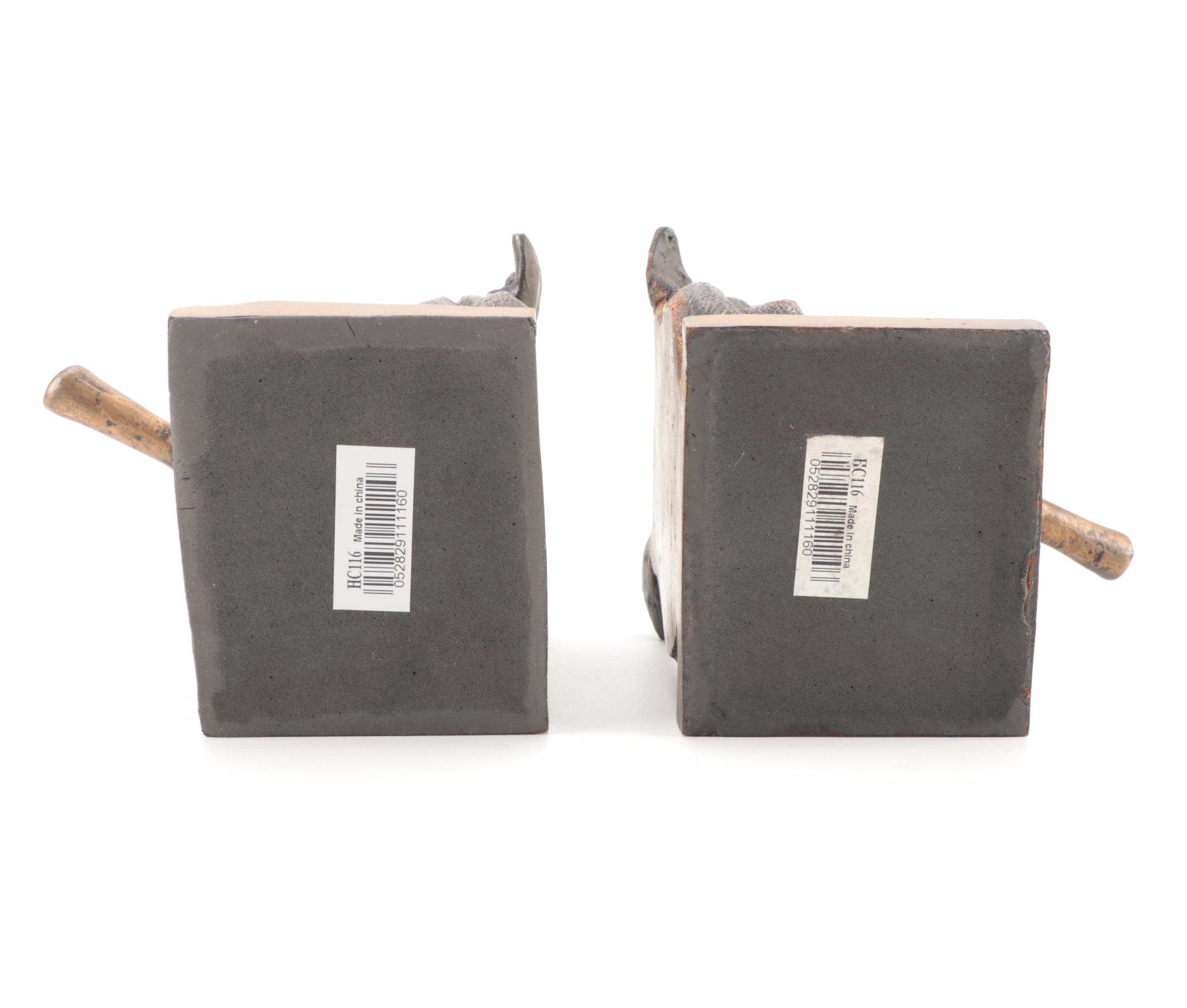 Mack Truck Bulldog Metal Ashtrays and Cigar Smoking Bulldog Cast Iron Bookends