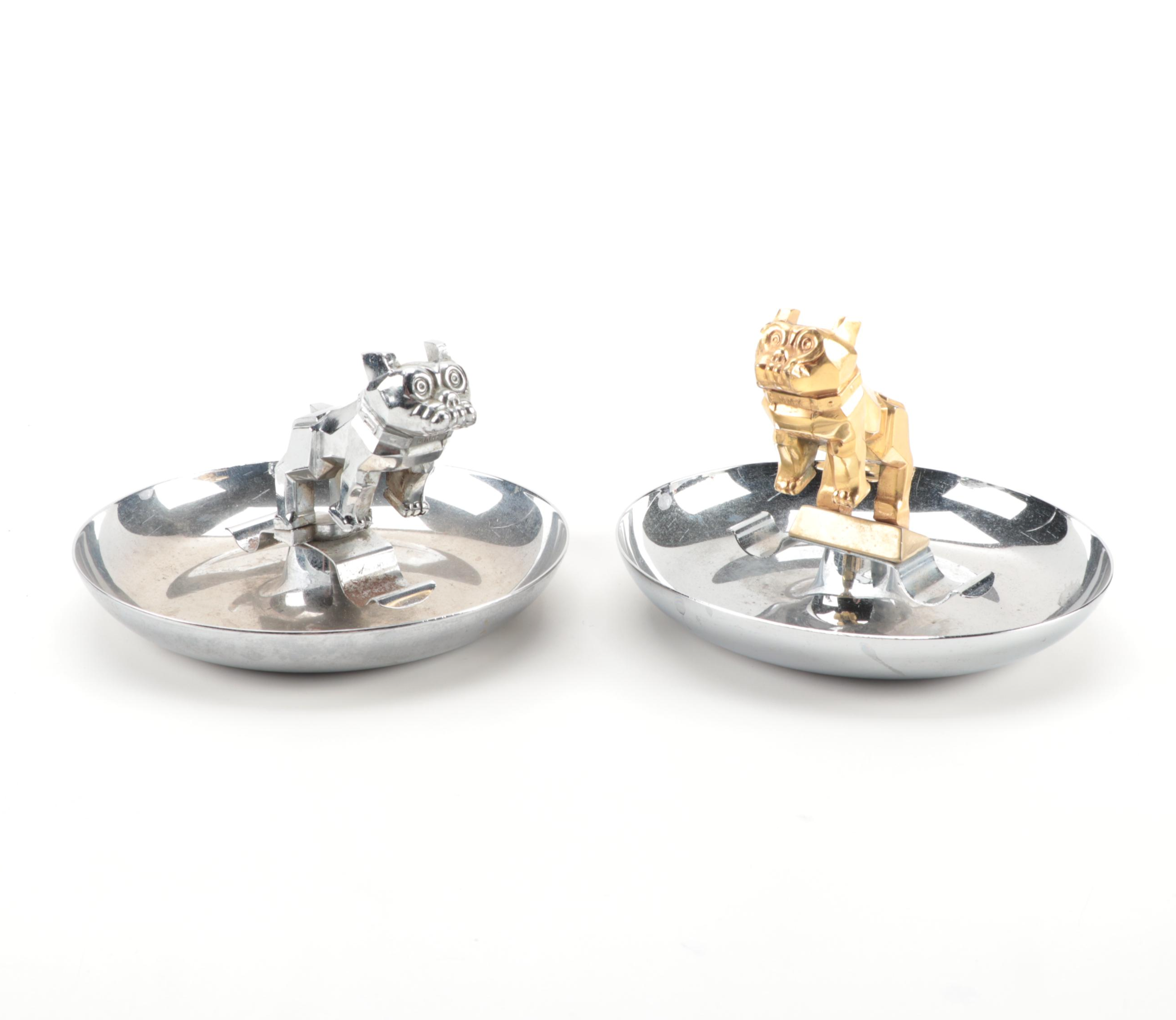 Mack Truck Bulldog Metal Ashtrays and Cigar Smoking Bulldog Cast Iron Bookends