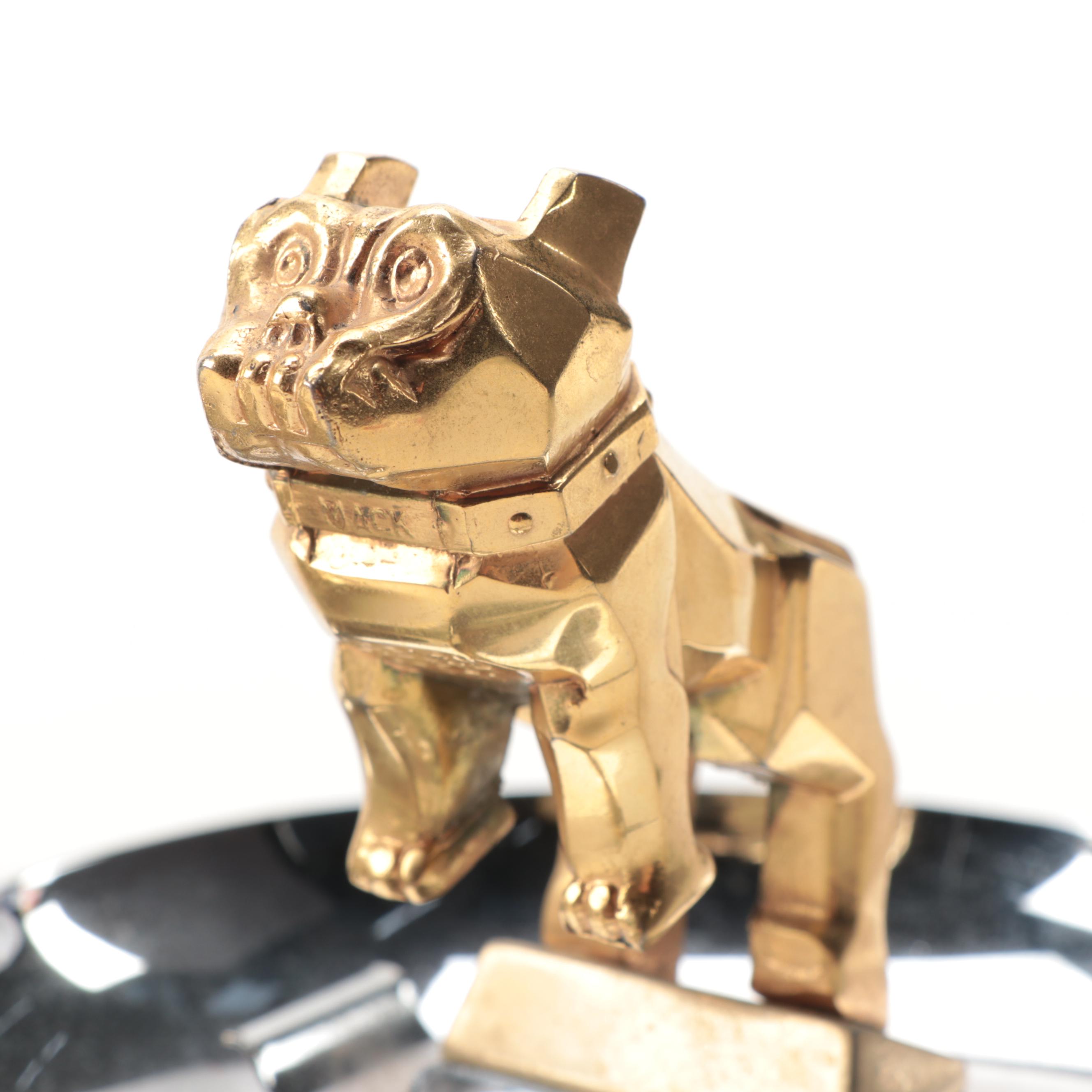 Mack Truck Bulldog Metal Ashtrays and Cigar Smoking Bulldog Cast Iron Bookends