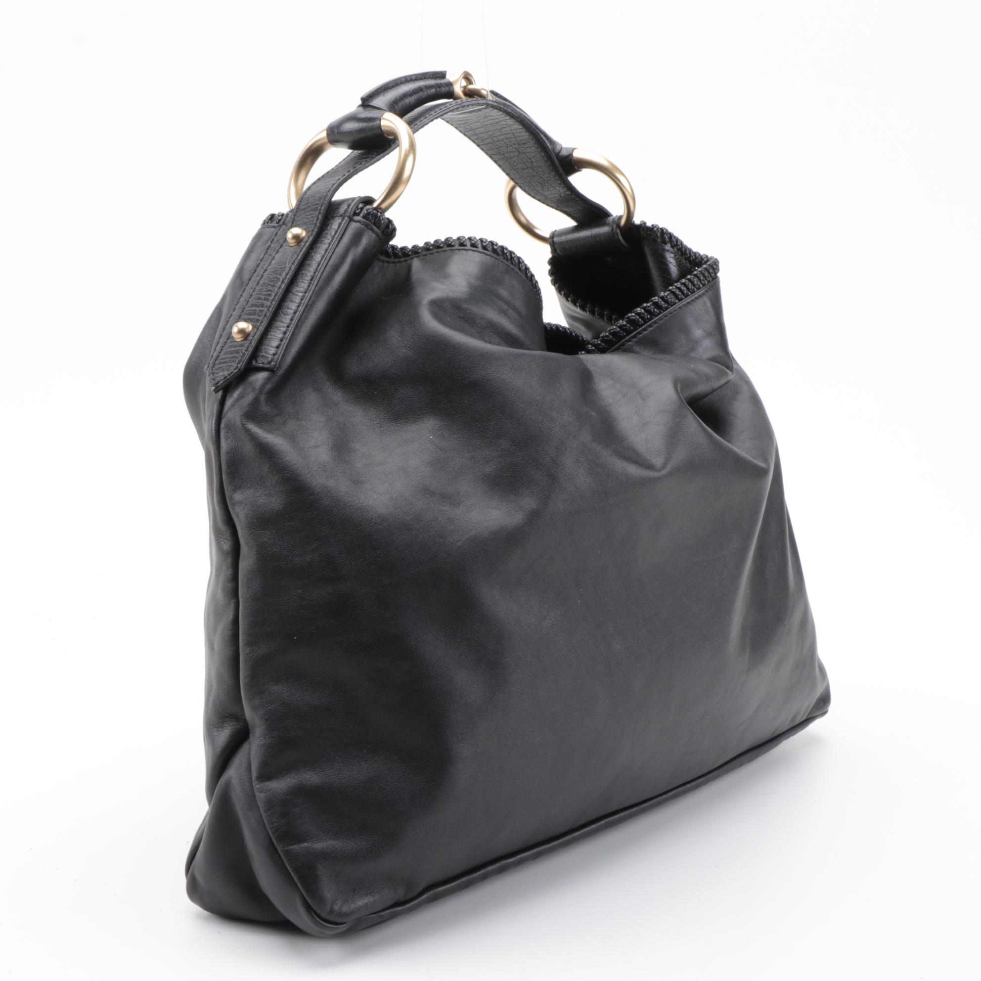 Gucci Horsebit Hobo Bag in Black Leather