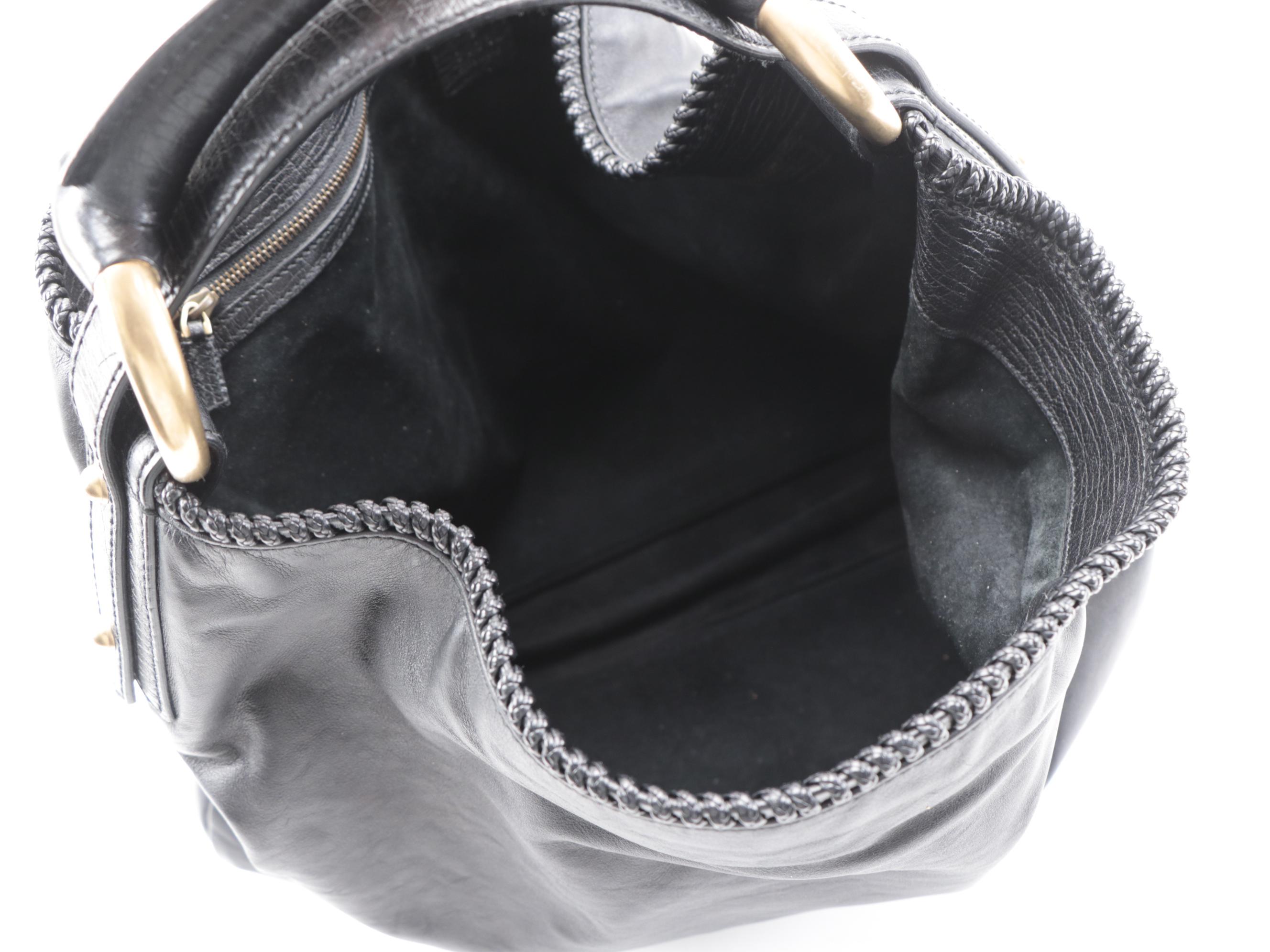 Gucci Horsebit Hobo Bag in Black Leather