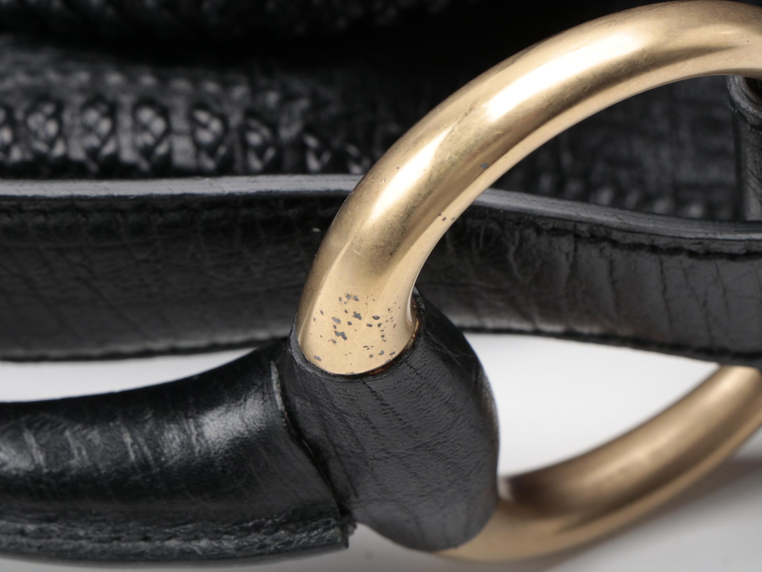 Gucci Horsebit Hobo Bag in Black Leather