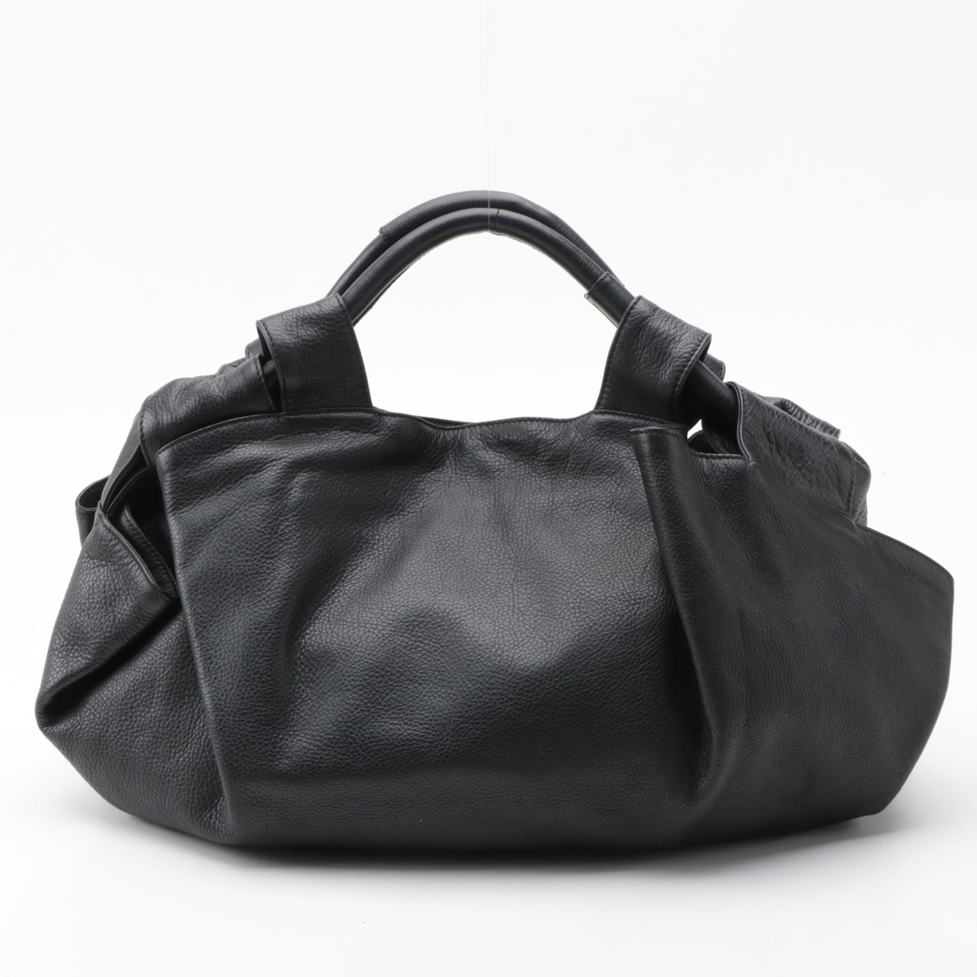 Loewe Black Nappa Leather Aire Front Pocket Hobo Bag