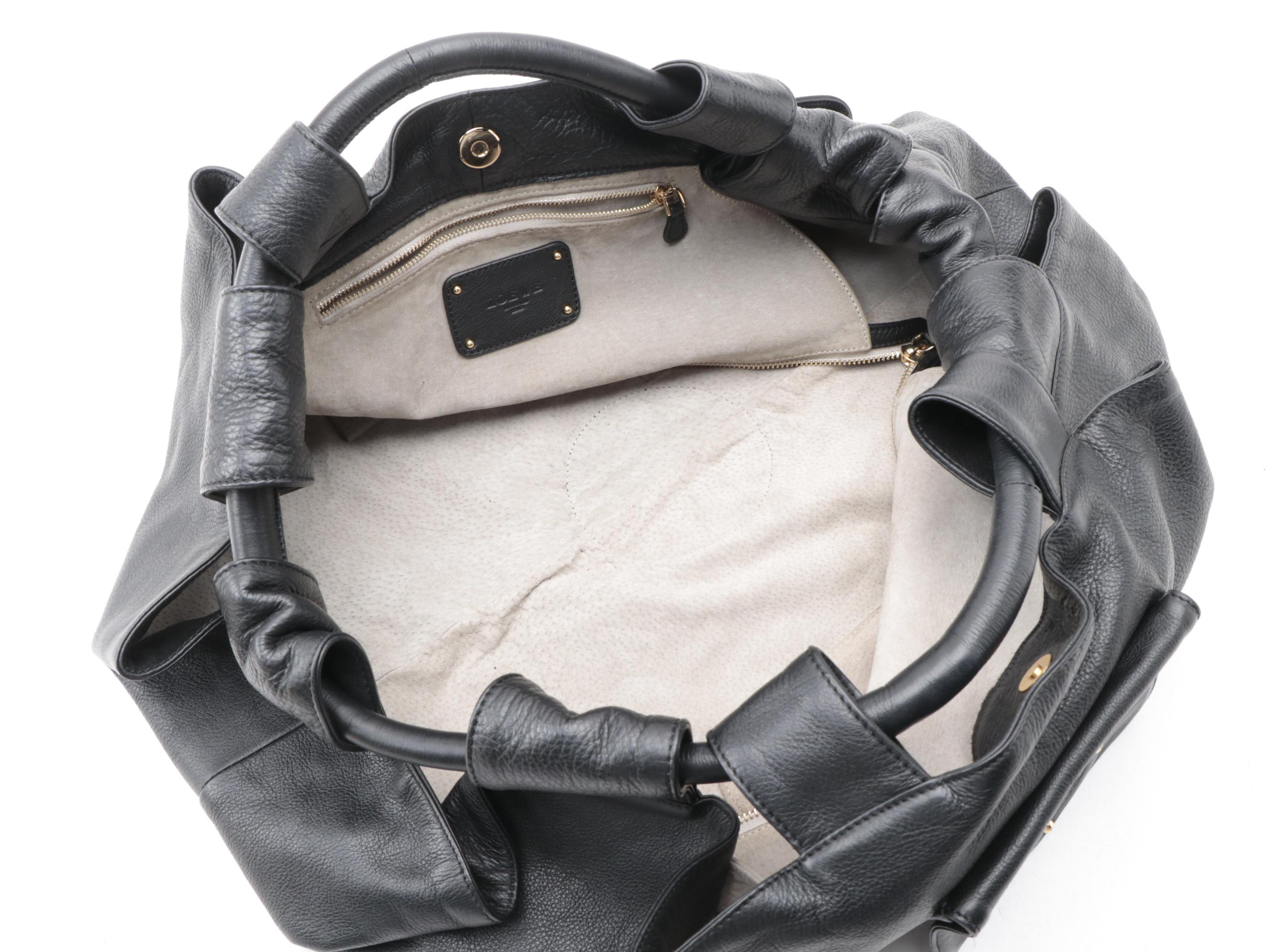 Loewe Black Nappa Leather Aire Front Pocket Hobo Bag