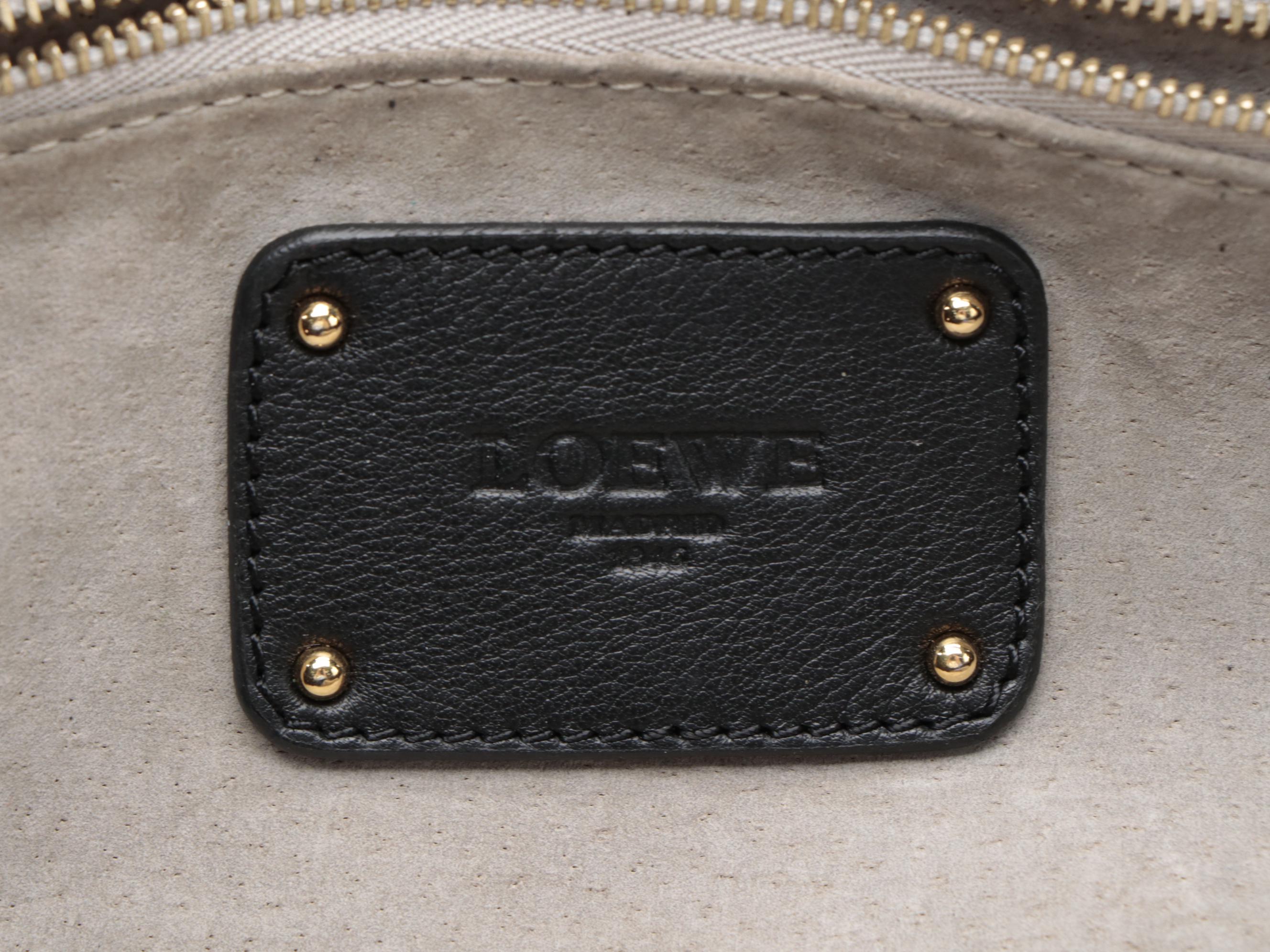 Loewe Black Nappa Leather Aire Front Pocket Hobo Bag