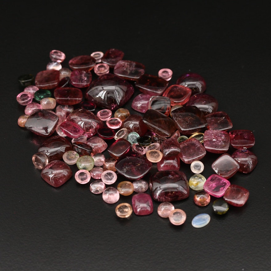 Loose 138.67 CTW Tourmaline Cabochons