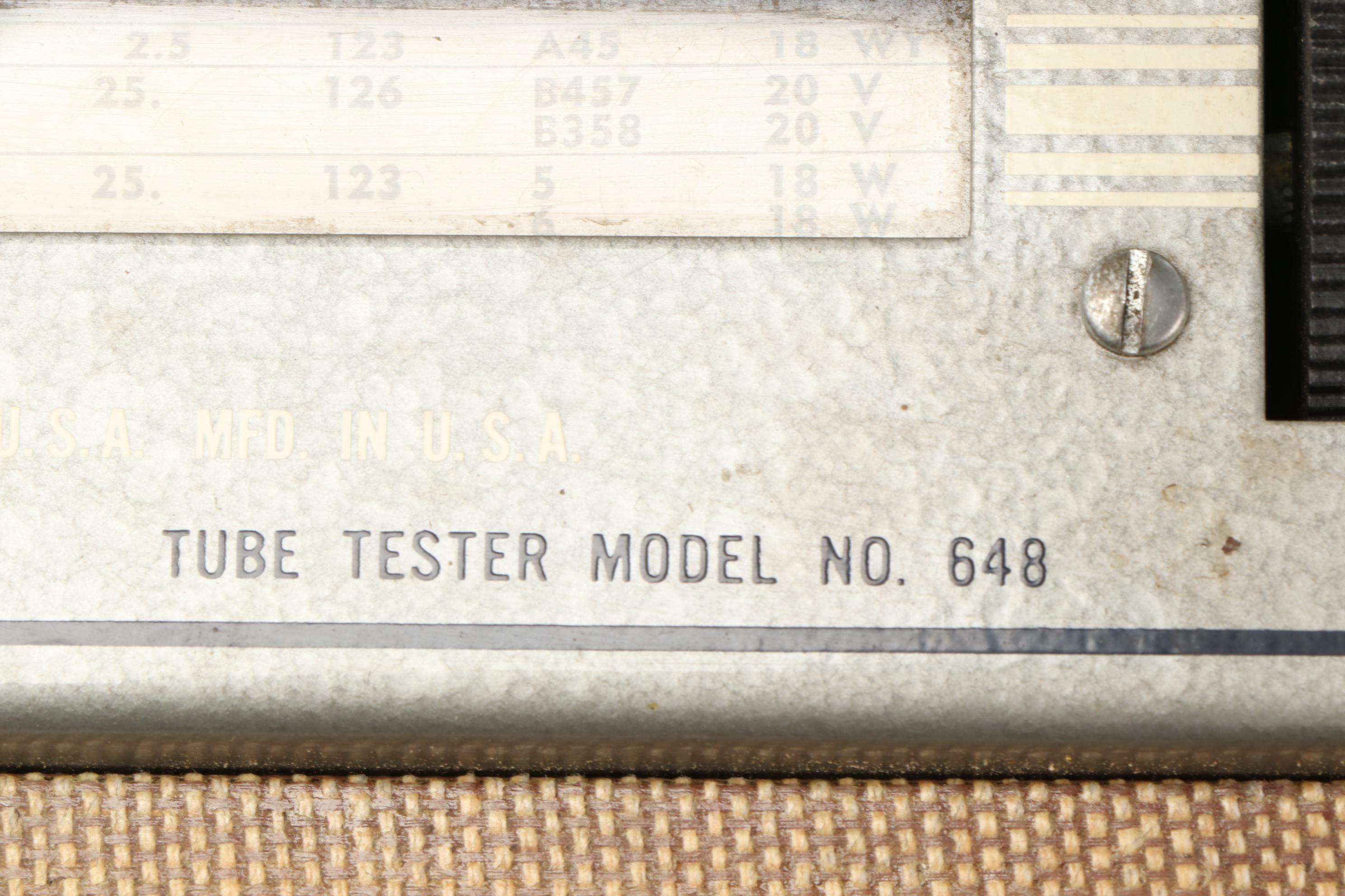 Jackson Electrical Instrument Company Tube Tester Model 648