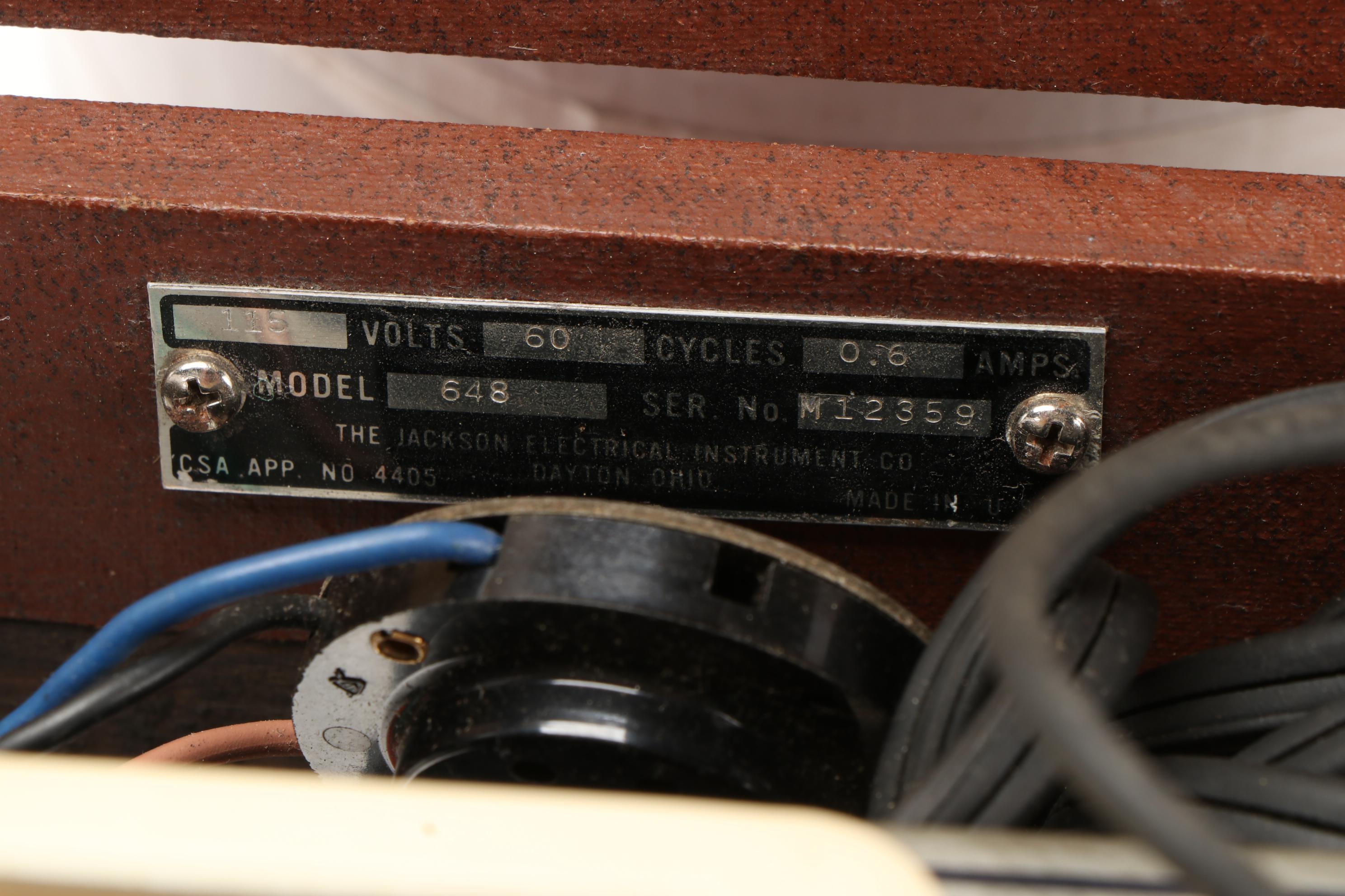 Jackson Electrical Instrument Company Tube Tester Model 648