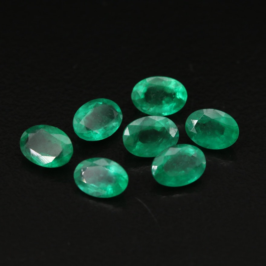 Loose 5.25 CTW Oval Faceted Emeralds