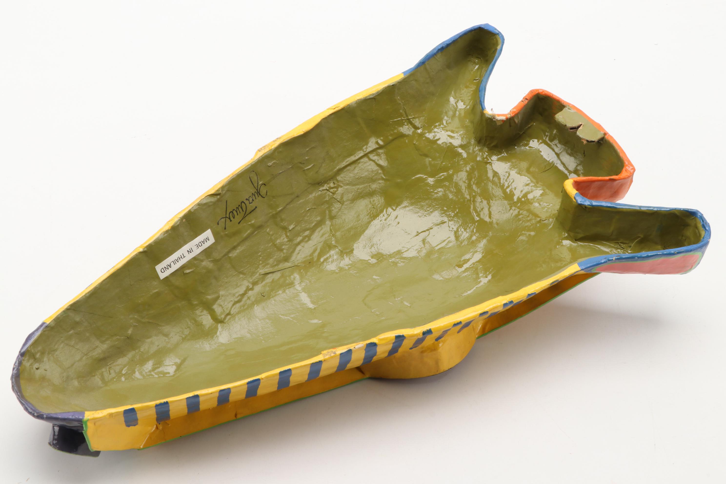 Gina Truex Painted Papier-Mâché Giraffe Mask Wall Décor