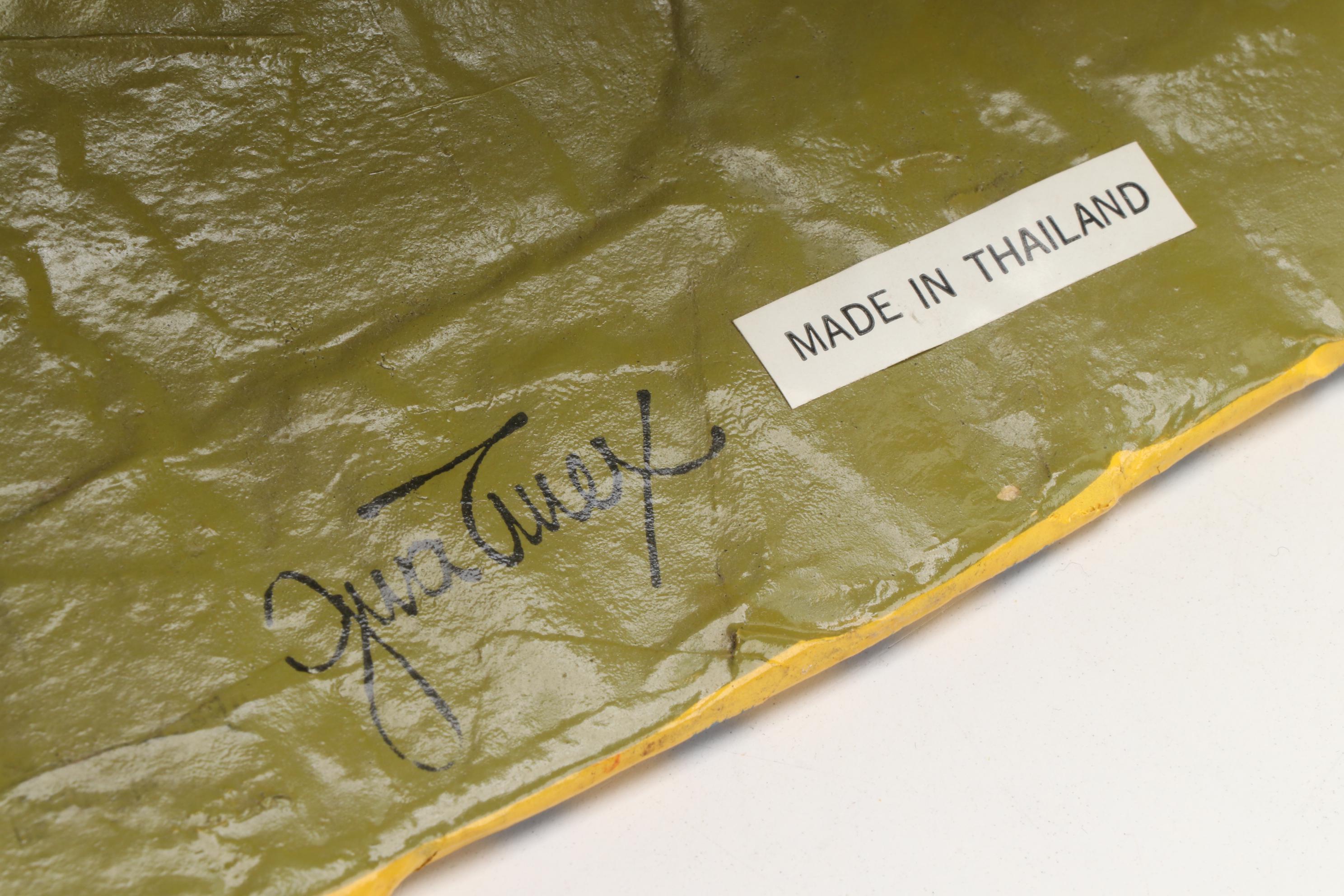 Gina Truex Painted Papier-Mâché Giraffe Mask Wall Décor