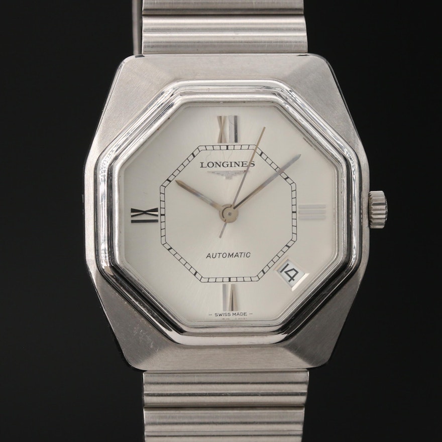 1976 Longines Stainless Steel Automatic Wristwatch