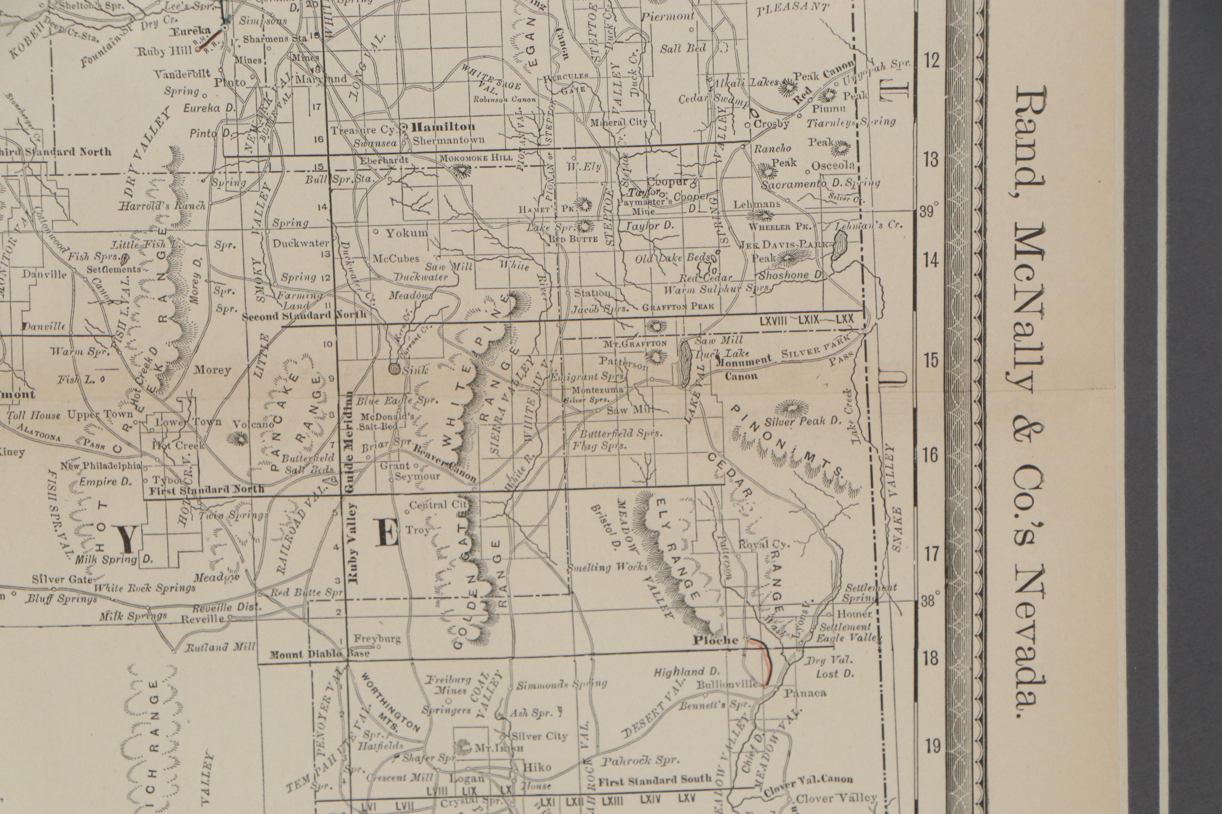 Rand McNally & Co. Railroad Map of Nevada, Late 19th Century