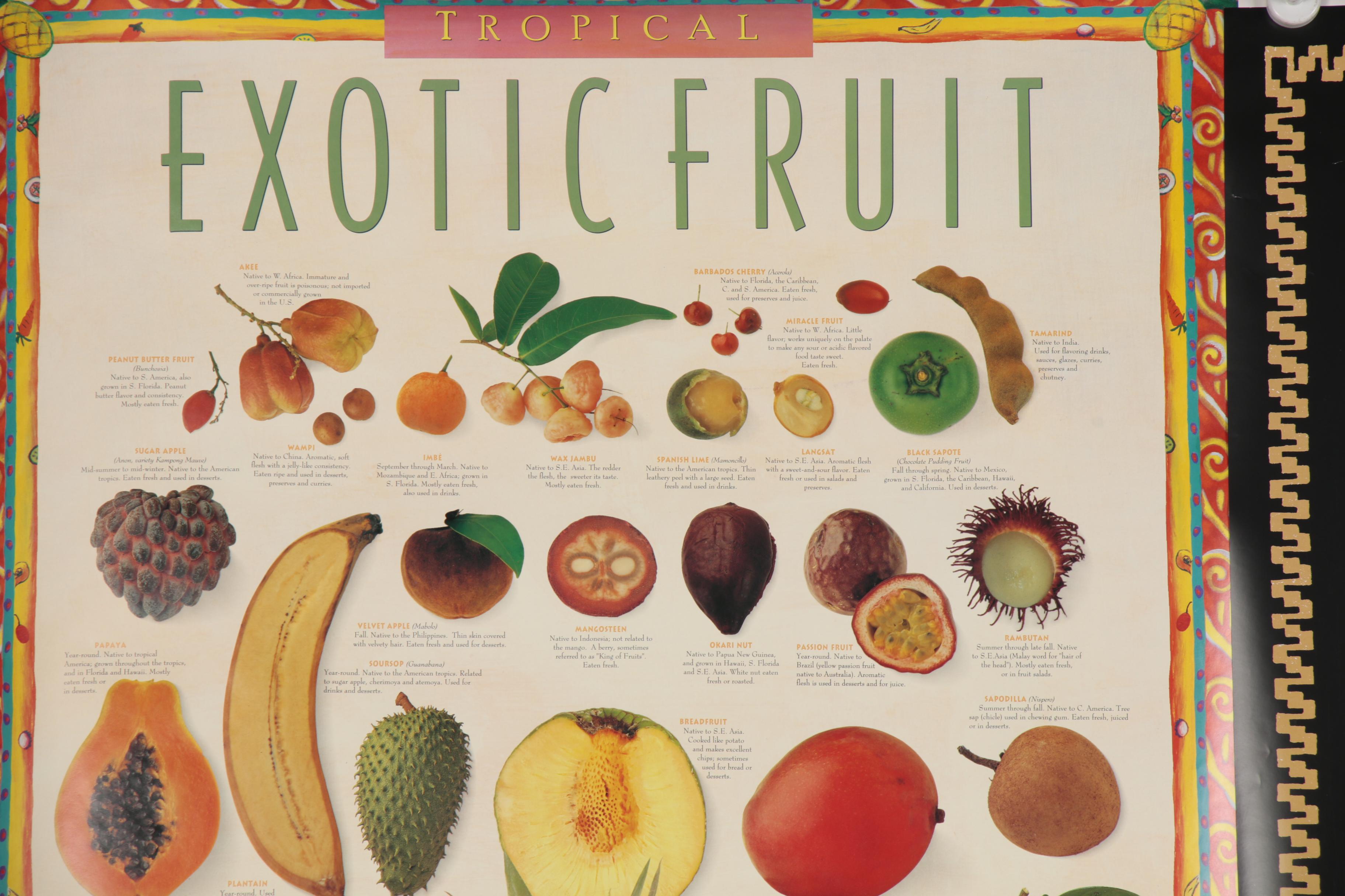 Celestial Arts Culinary Posters Including "Ken Hom's Asian Vegetables"