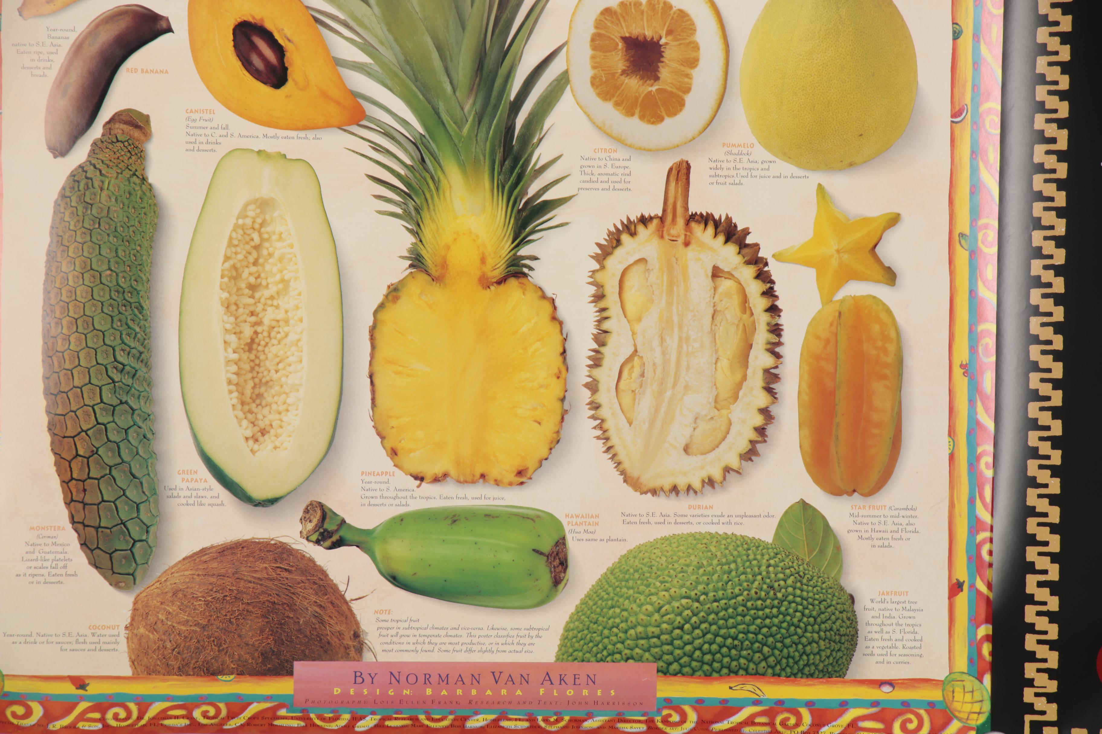 Celestial Arts Culinary Posters Including "Ken Hom's Asian Vegetables"