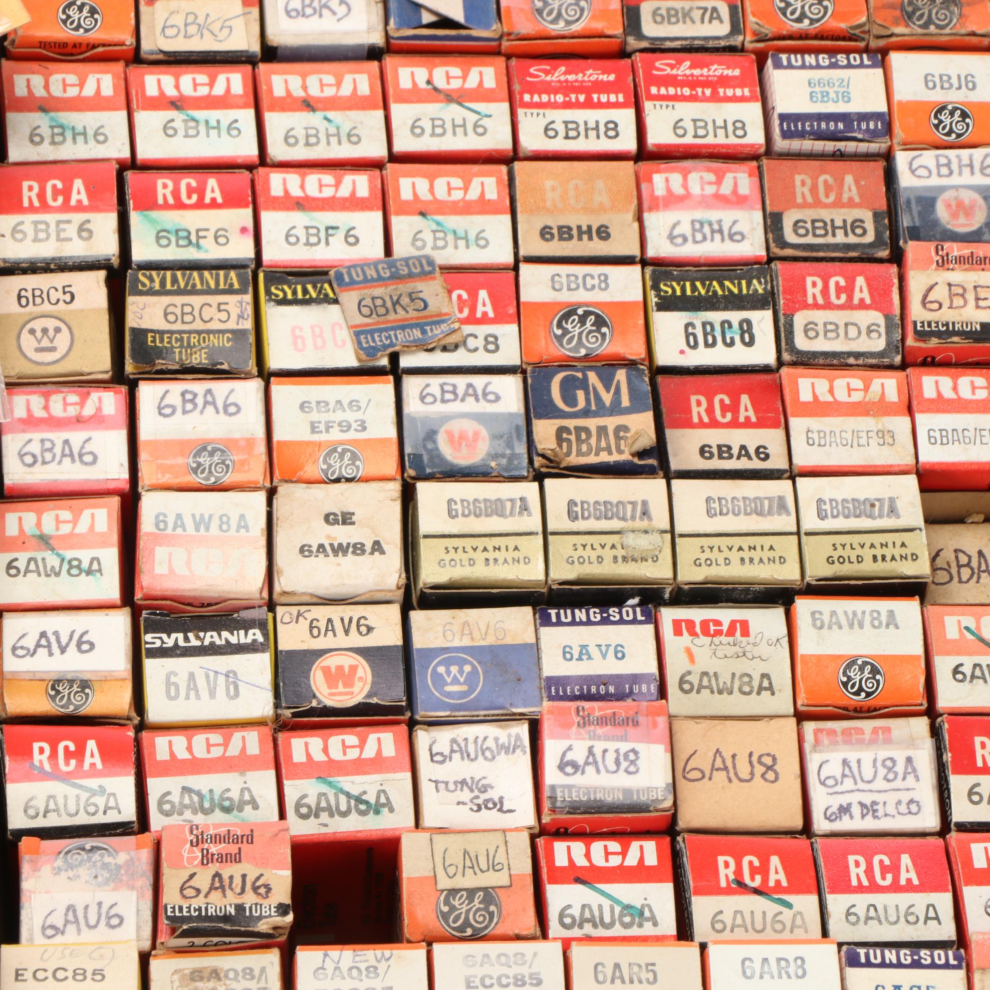 Lindal, GE, Sylvania, Raytheon, Tung-Sol, and RCA Electron Vacuum Tubes