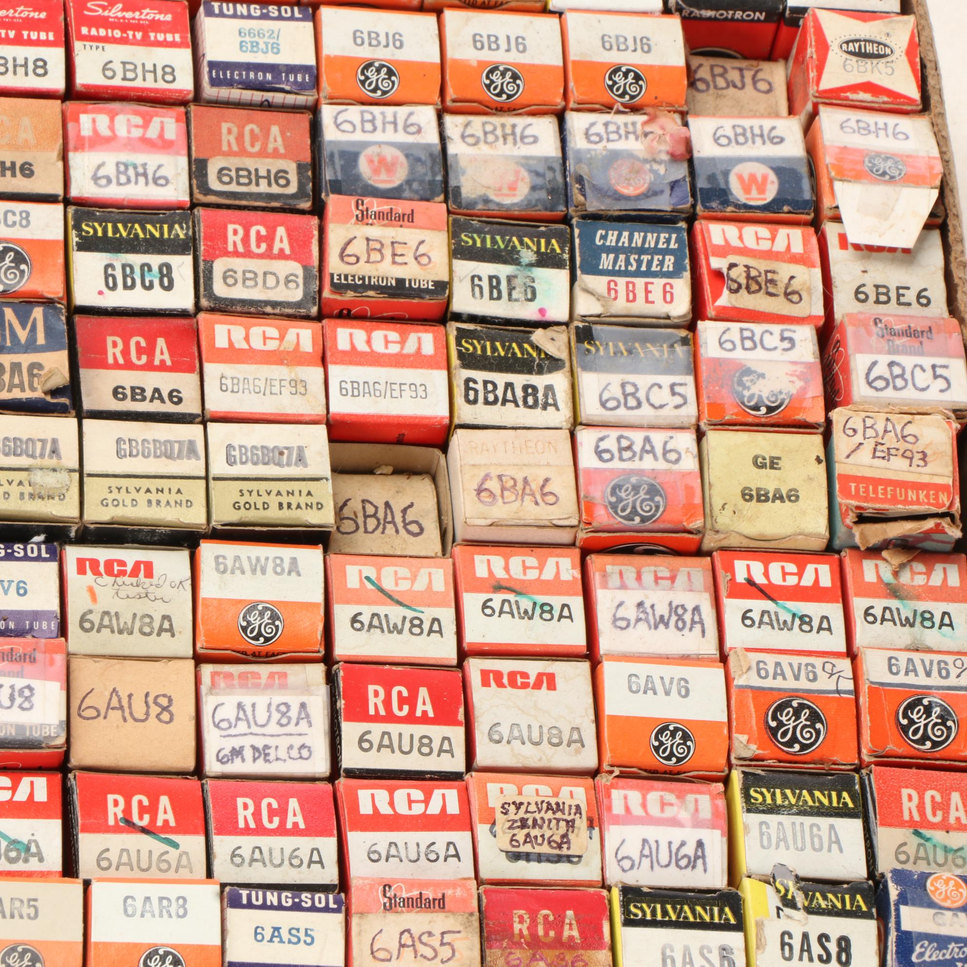 Lindal, GE, Sylvania, Raytheon, Tung-Sol, and RCA Electron Vacuum Tubes