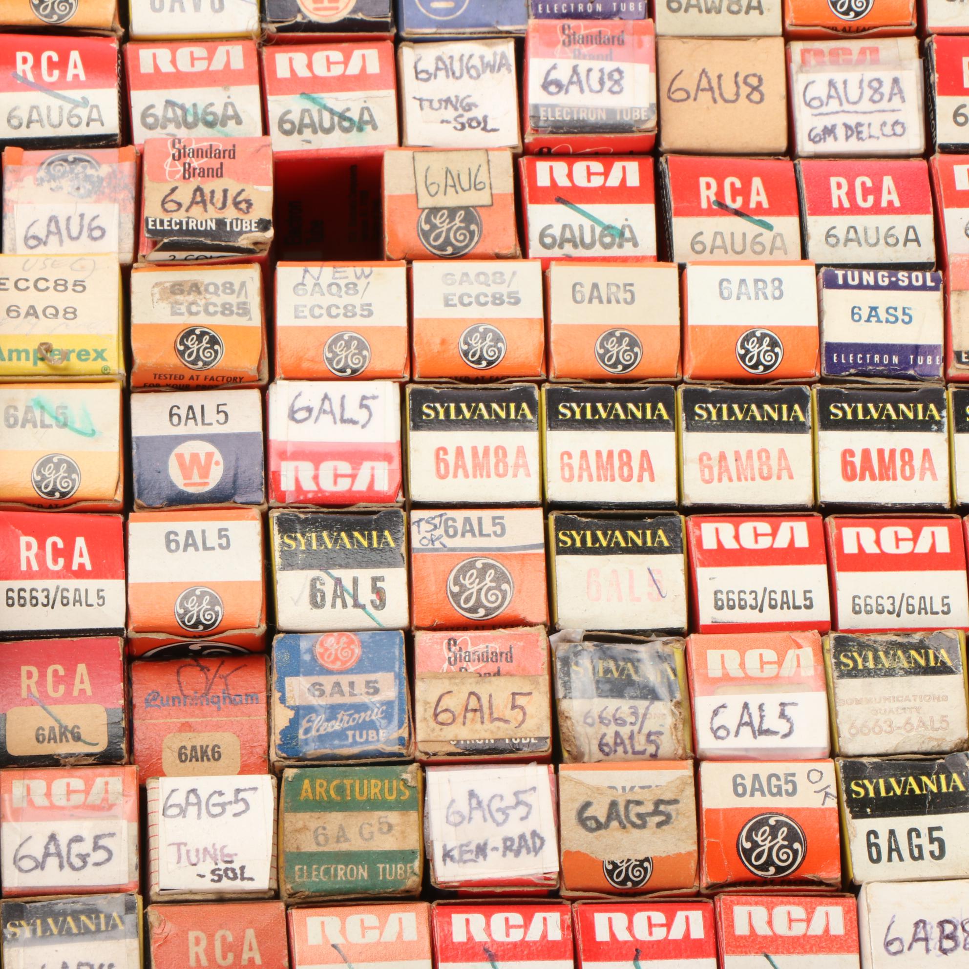 Lindal, GE, Sylvania, Raytheon, Tung-Sol, and RCA Electron Vacuum Tubes