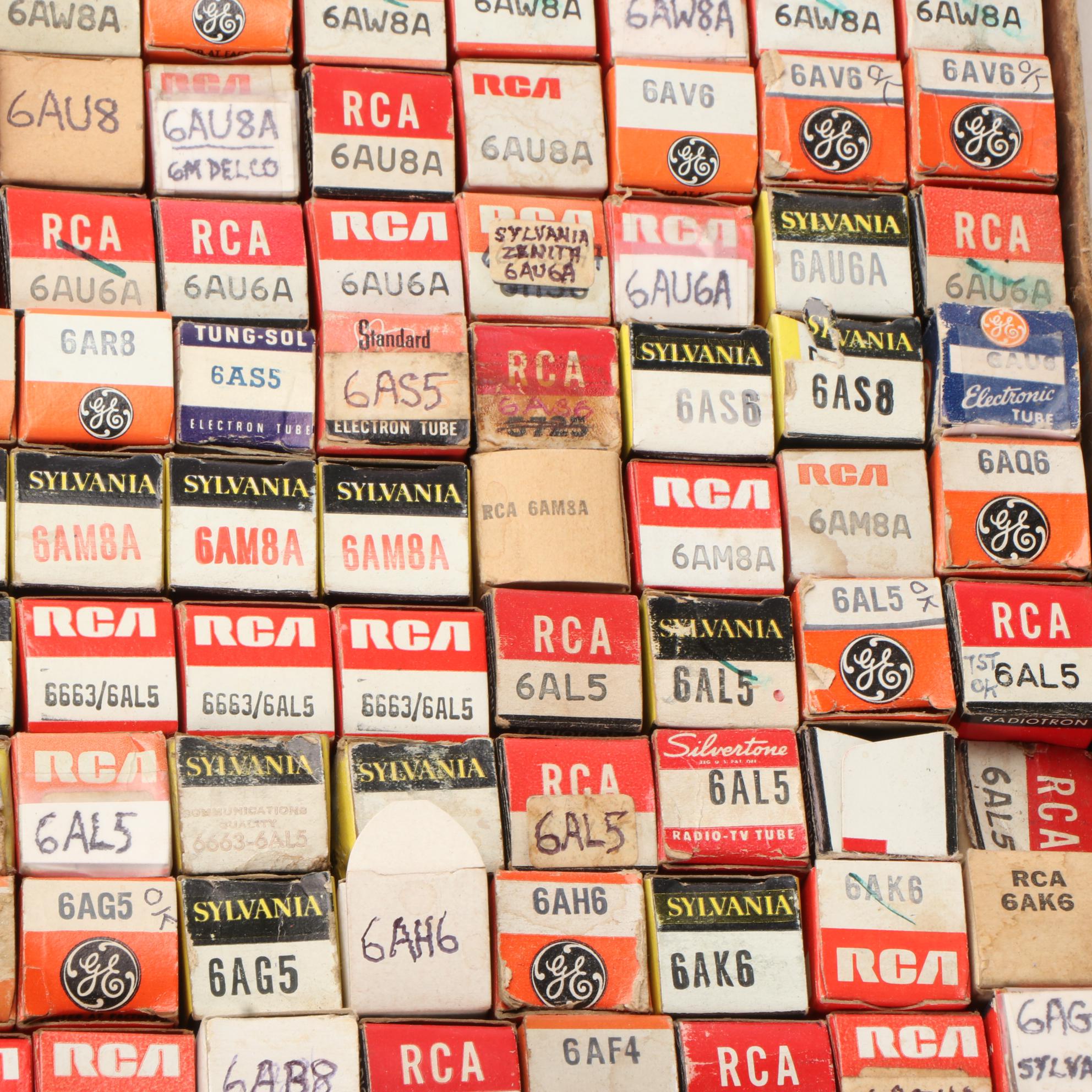 Lindal, GE, Sylvania, Raytheon, Tung-Sol, and RCA Electron Vacuum Tubes