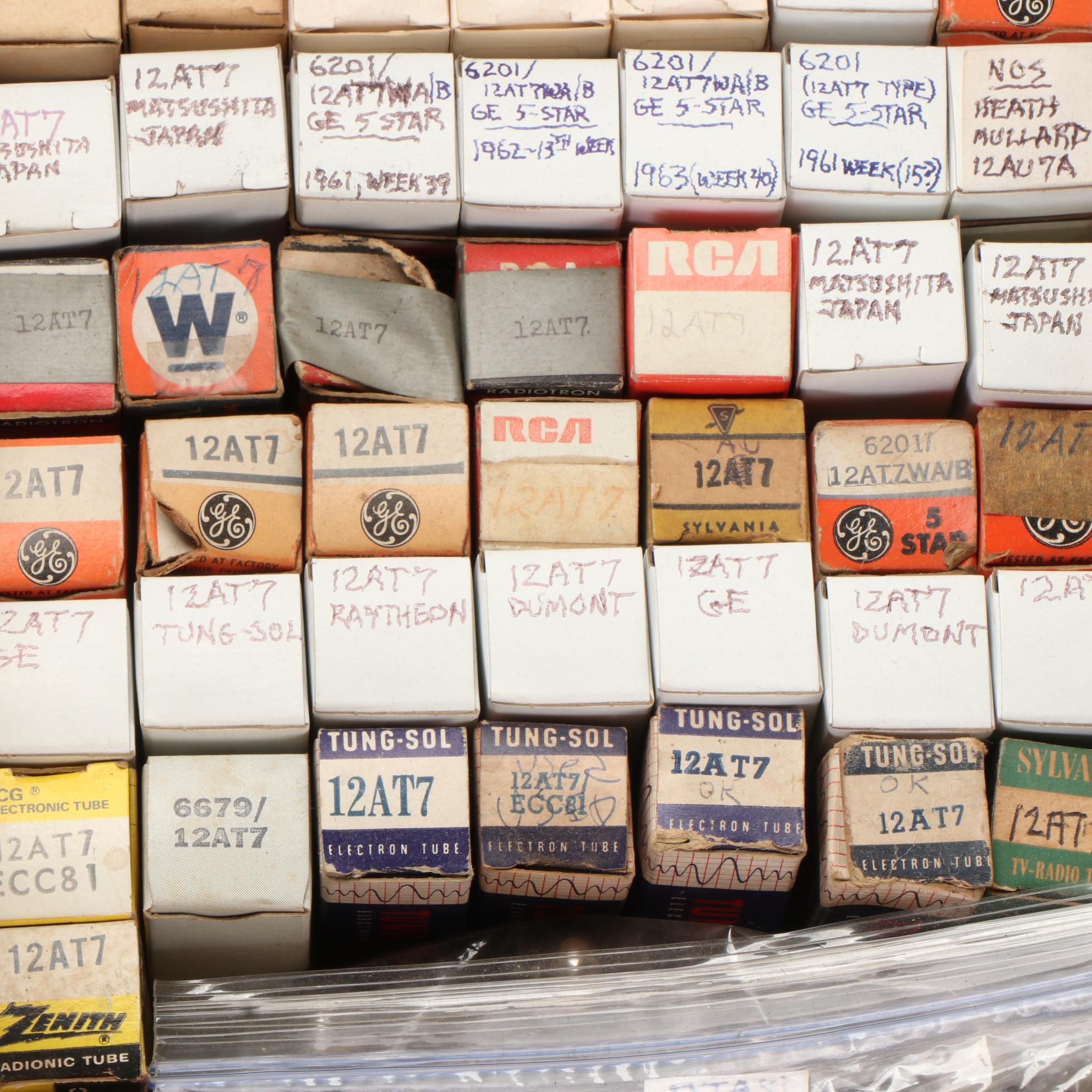 Lindal, GE, Sylvania, Raytheon, Tung-Sol, and RCA Electron Vacuum Tubes