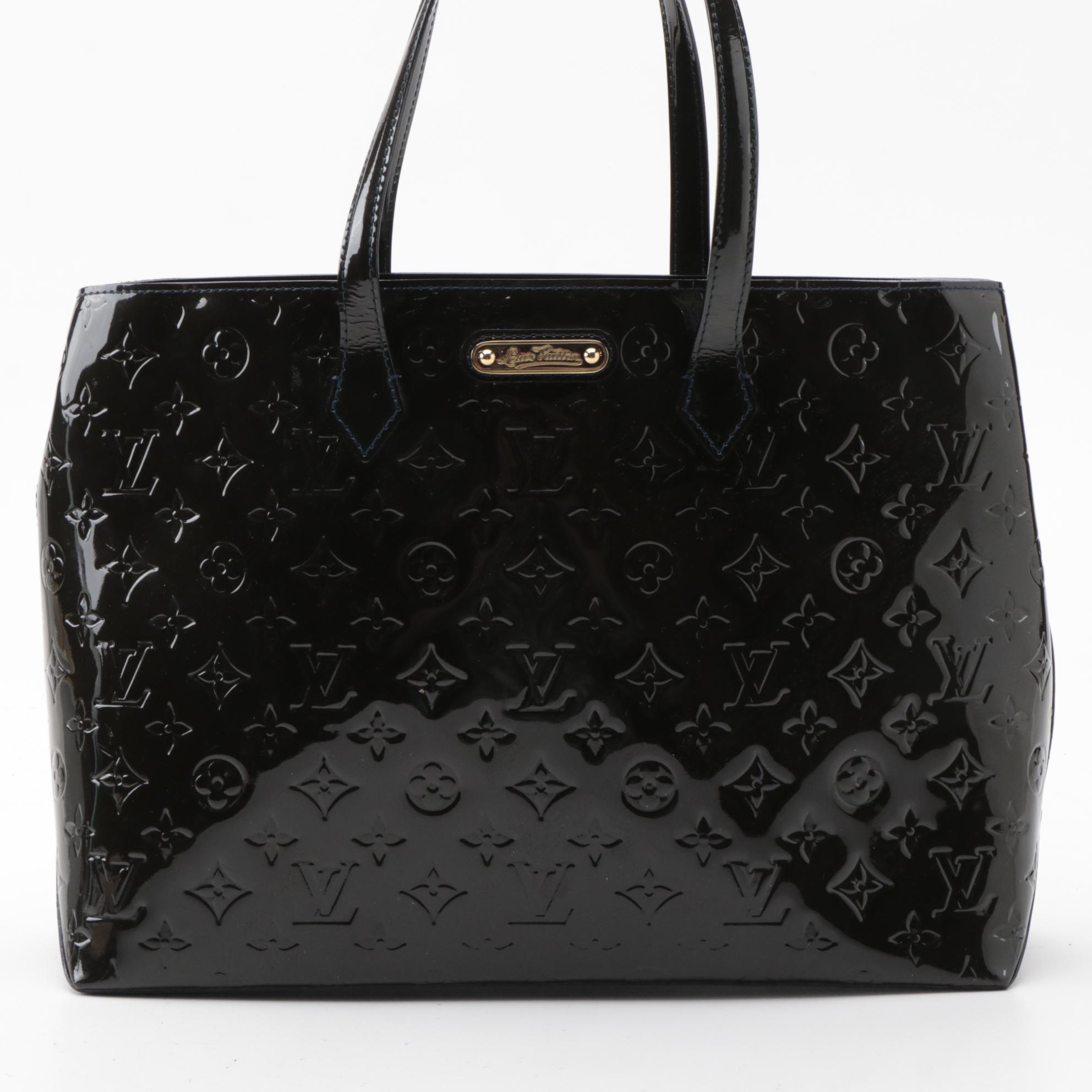 Louis Vuitton Monogram Bleu Inifini Vernis Wilshire MM Tote Bag