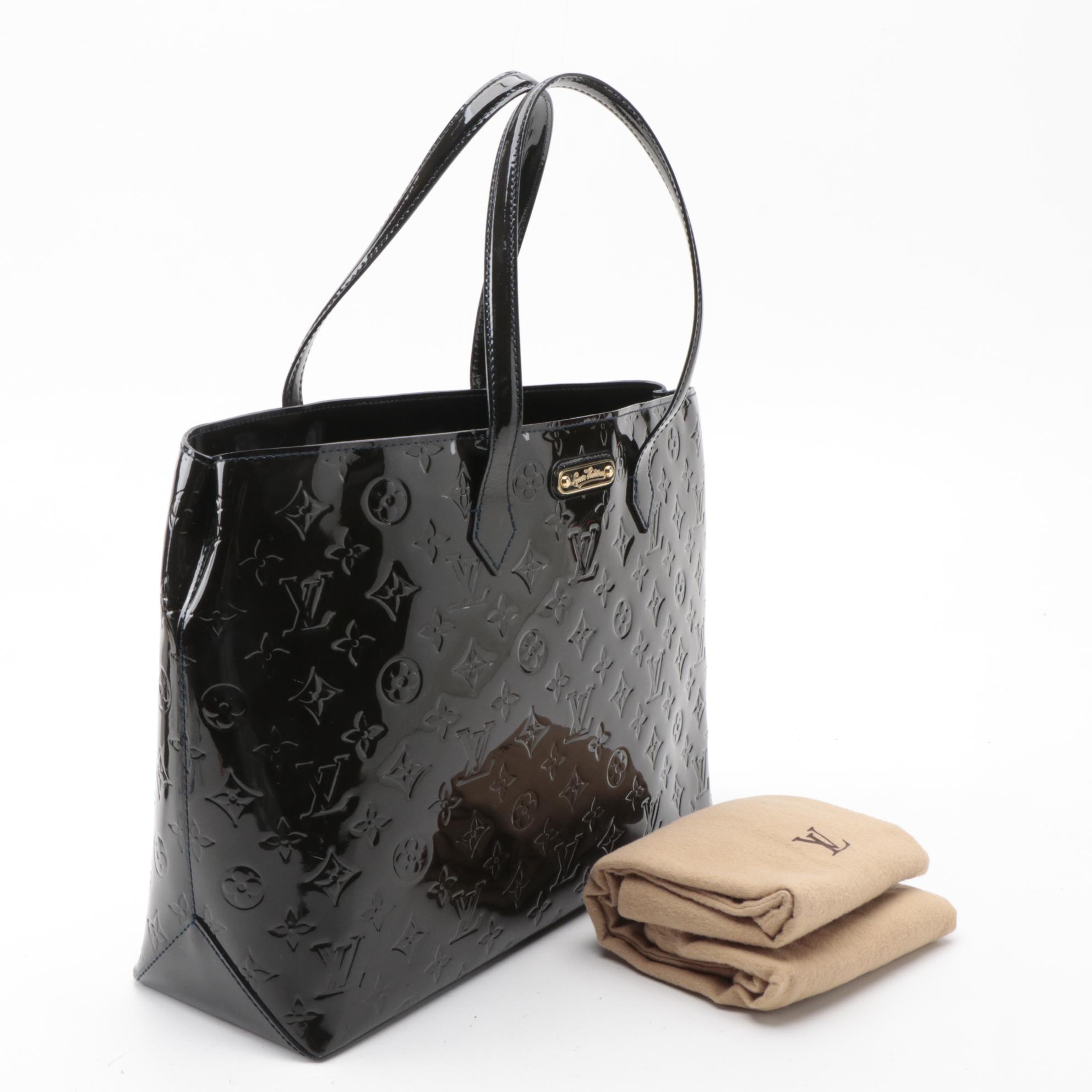 Louis Vuitton Monogram Bleu Inifini Vernis Wilshire MM Tote Bag