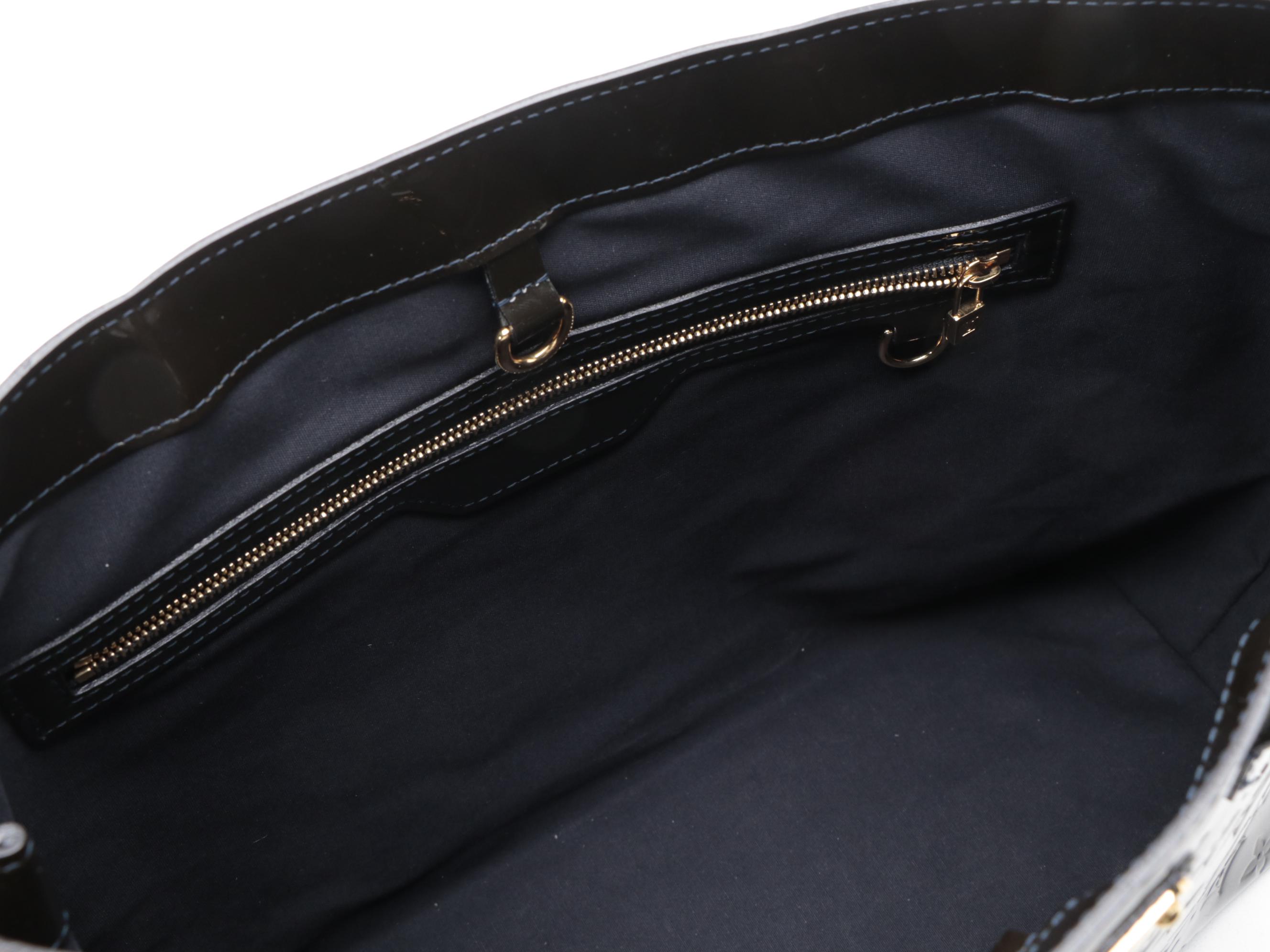 Louis Vuitton Monogram Bleu Inifini Vernis Wilshire MM Tote Bag