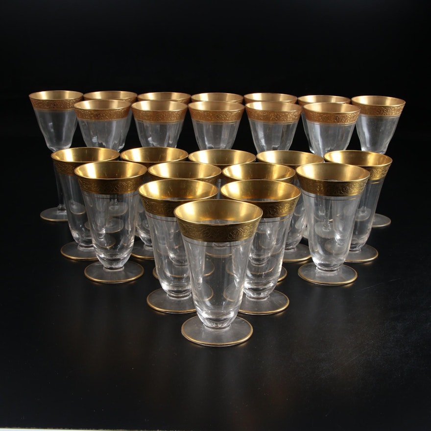 American Encrusted Gilt Stemware, Early to Mid 20th Century