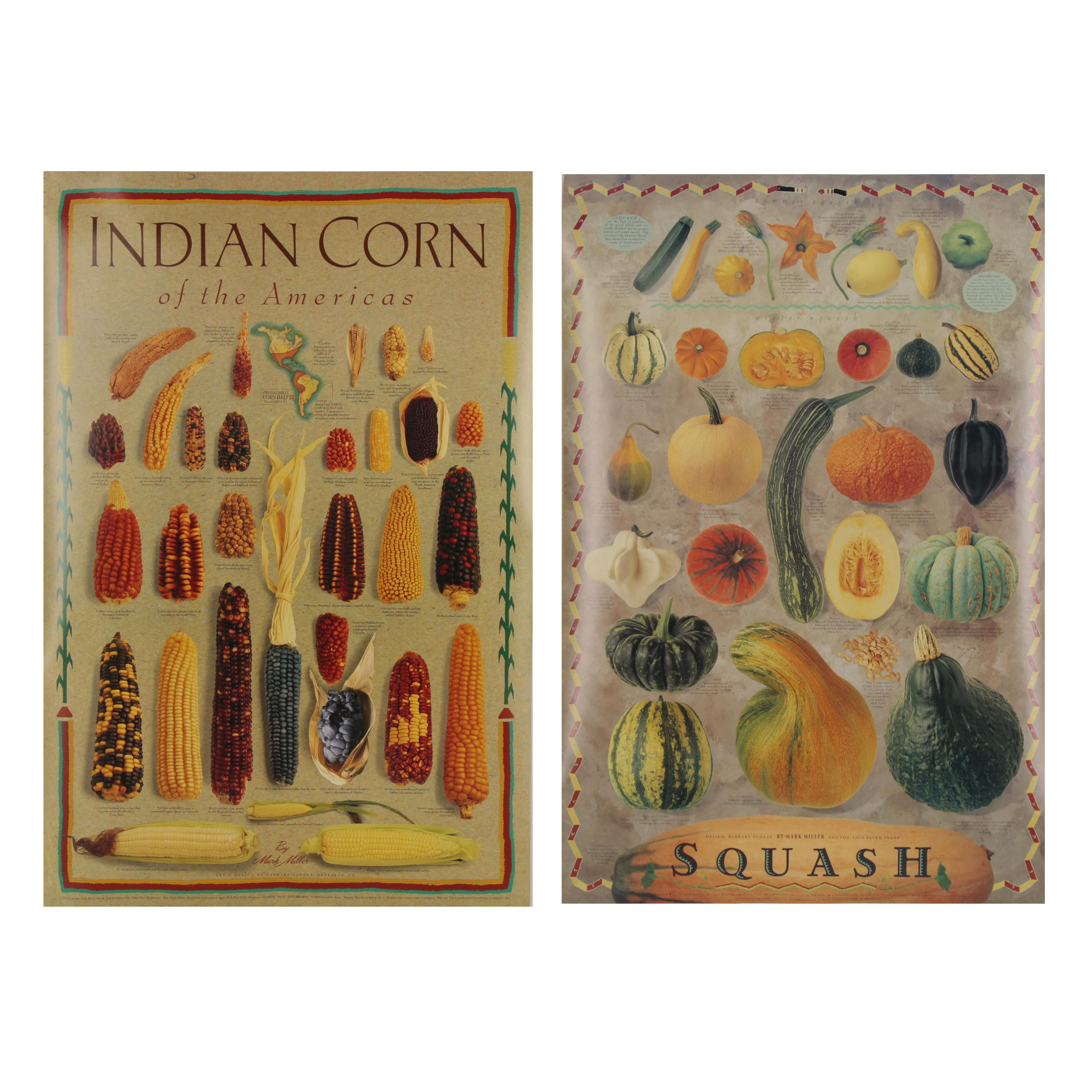 Digital Prints after Mark Miller "Indian Corn" and "Squash," 21st Century