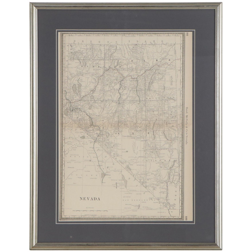 Rand McNally & Co. Railroad Map of Nevada, Late 19th Century