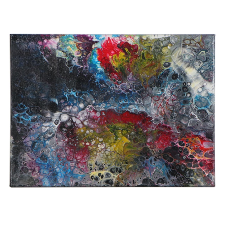 Arnold Danilov Abstract Acrylic Painting "Flower Galaxy," 2020