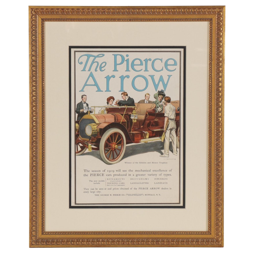 Offset Lithograph Illustration after John Gould "The Pierce Arrow"