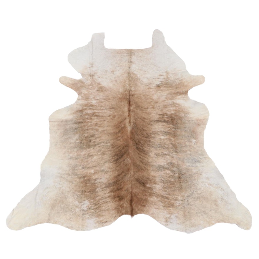 6' x 6'4 Natural Cow Hide Area Rug