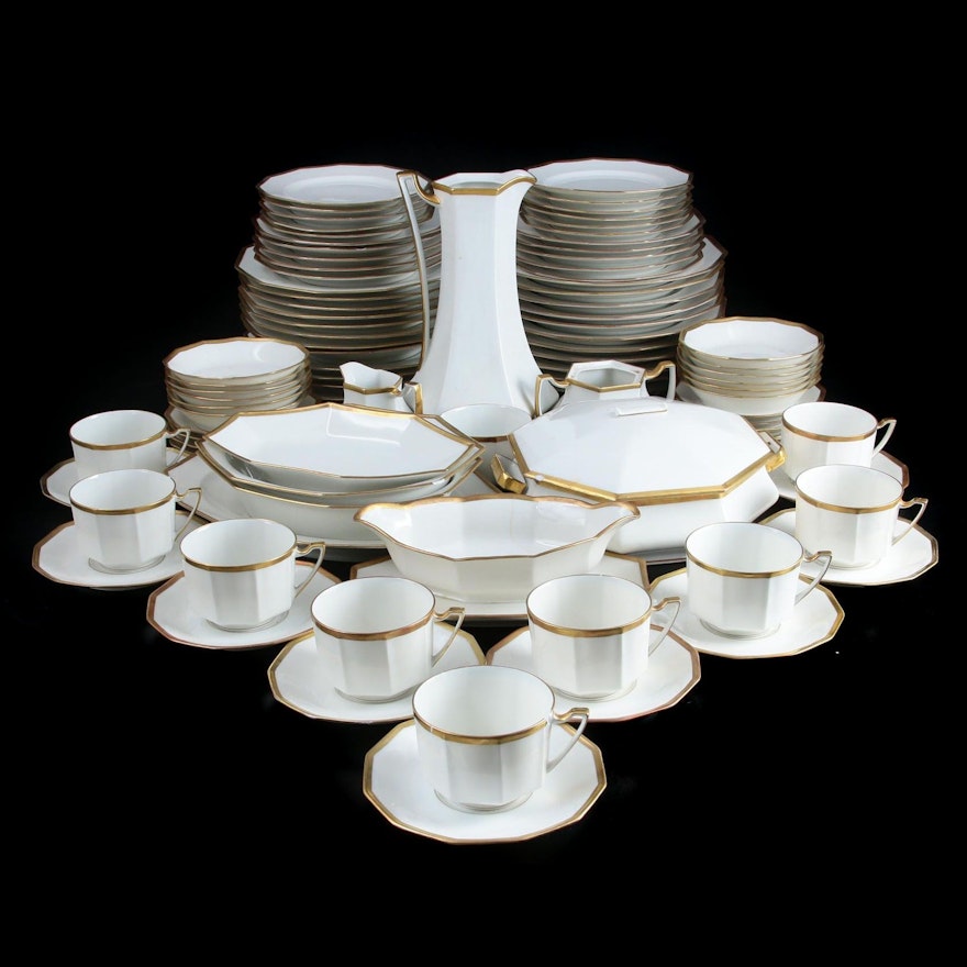 L. Straus & Sons Limoges Porcelain Dinnerware, Early 20th Century