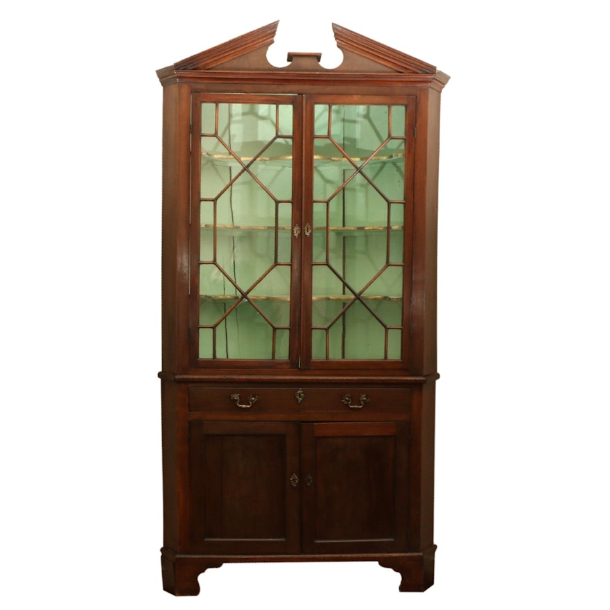 Chippendale Style Mahogany Corner Cabinet