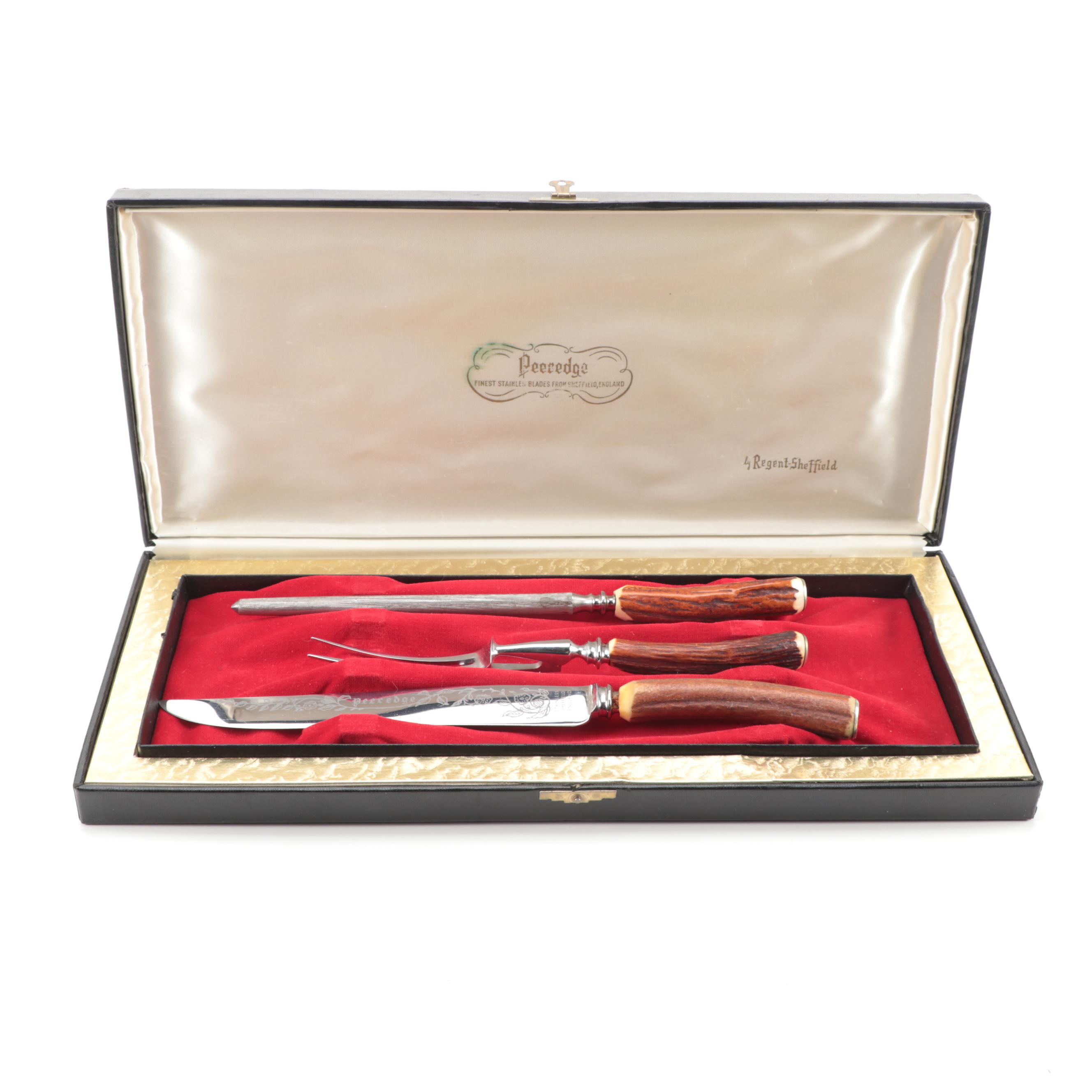 Regent-Sheffield Peeredge Three Piece Carving Set with Case