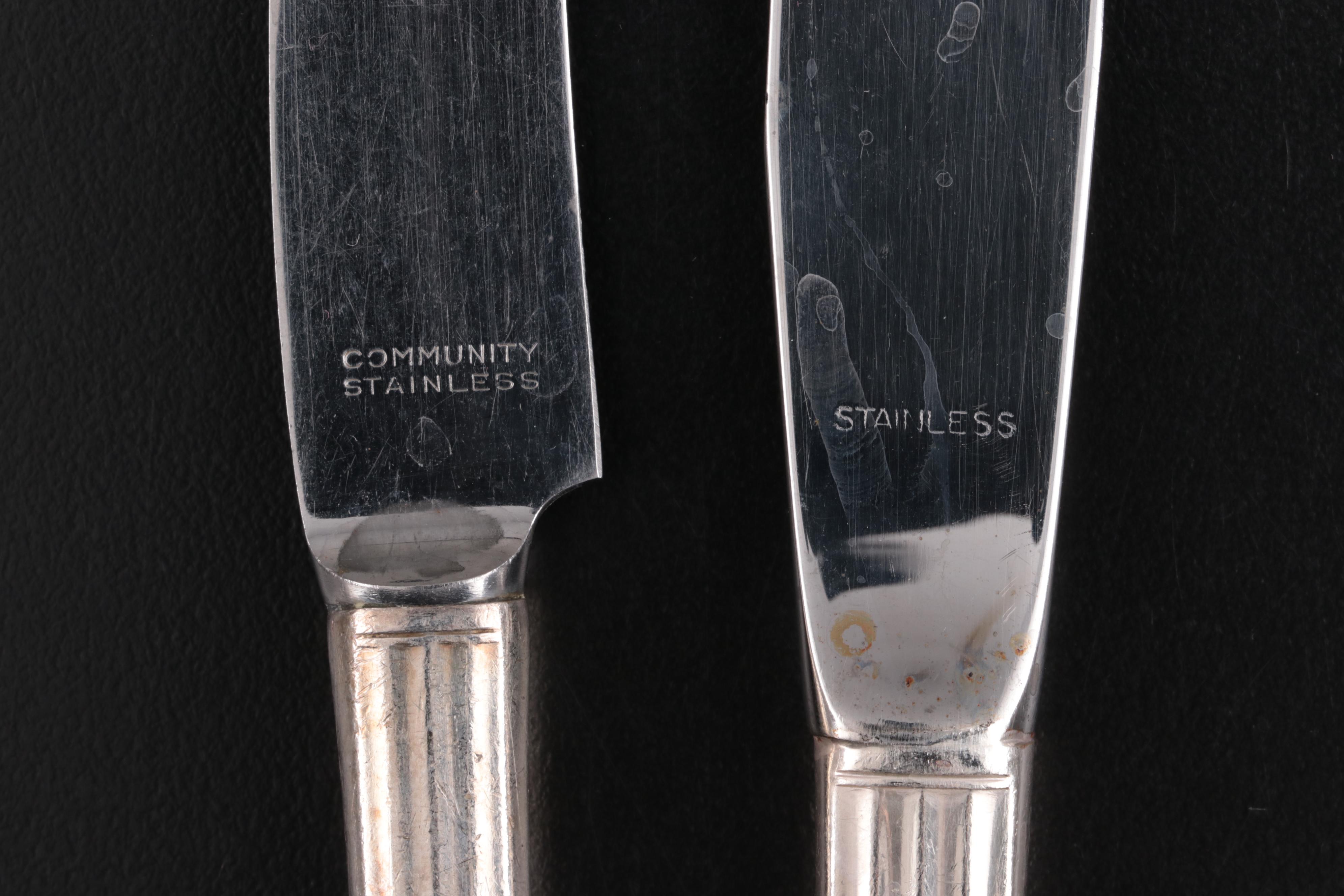 Oneida "Coronation" Silver Plate Flatware and Serving Utensils in Chest