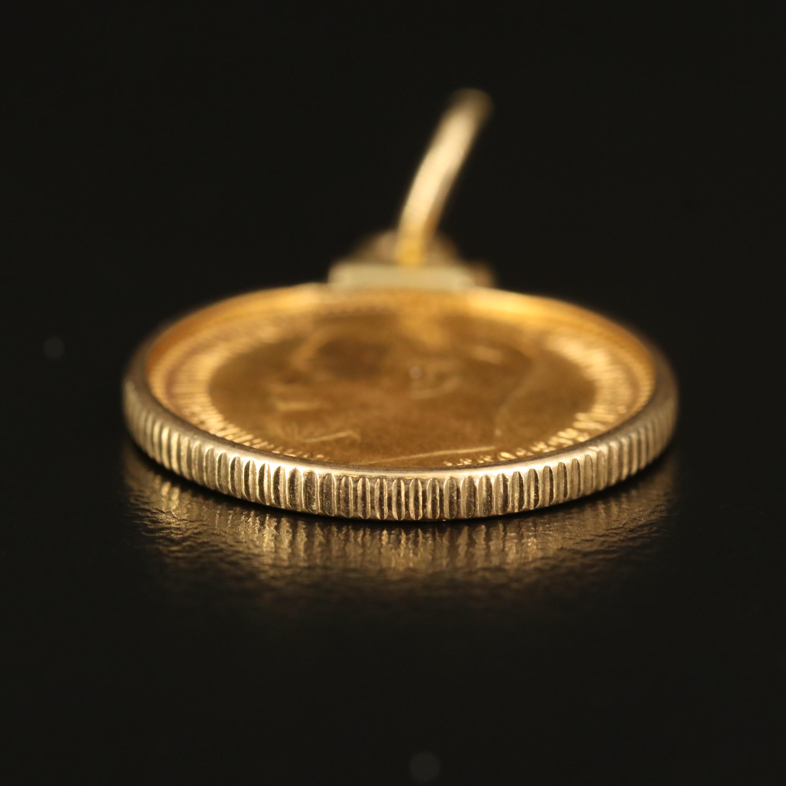 1903 Russia 5 Roubles Gold Coin Pendant