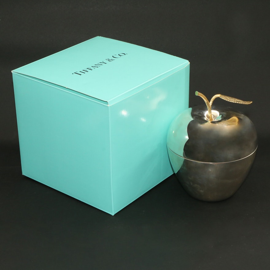 Tiffany & Co. Sterling Silver Gilt Leaf Apple Box