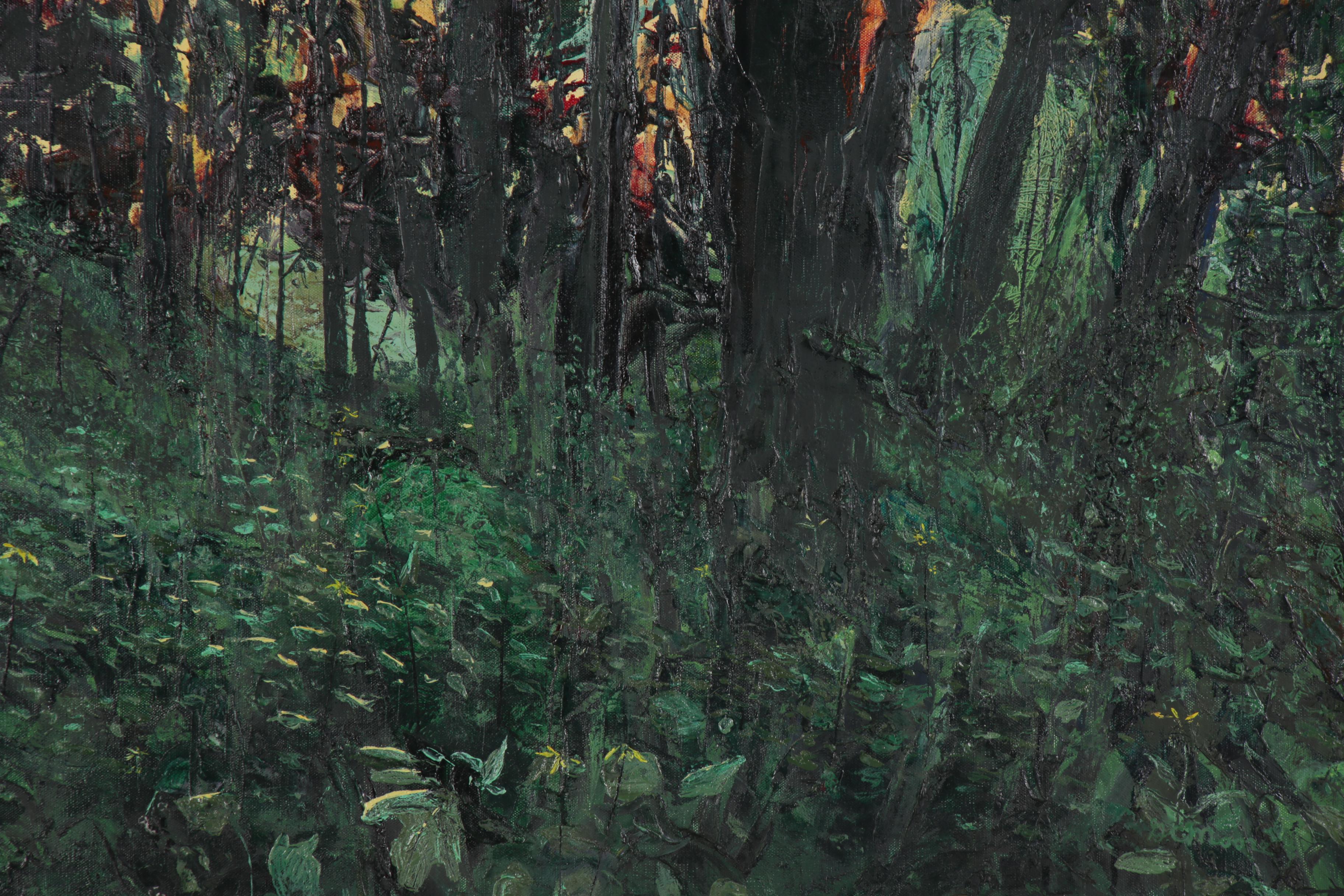 Gerald C. Moore Landscape Acrylic Painting, Mid to Late 20th Century