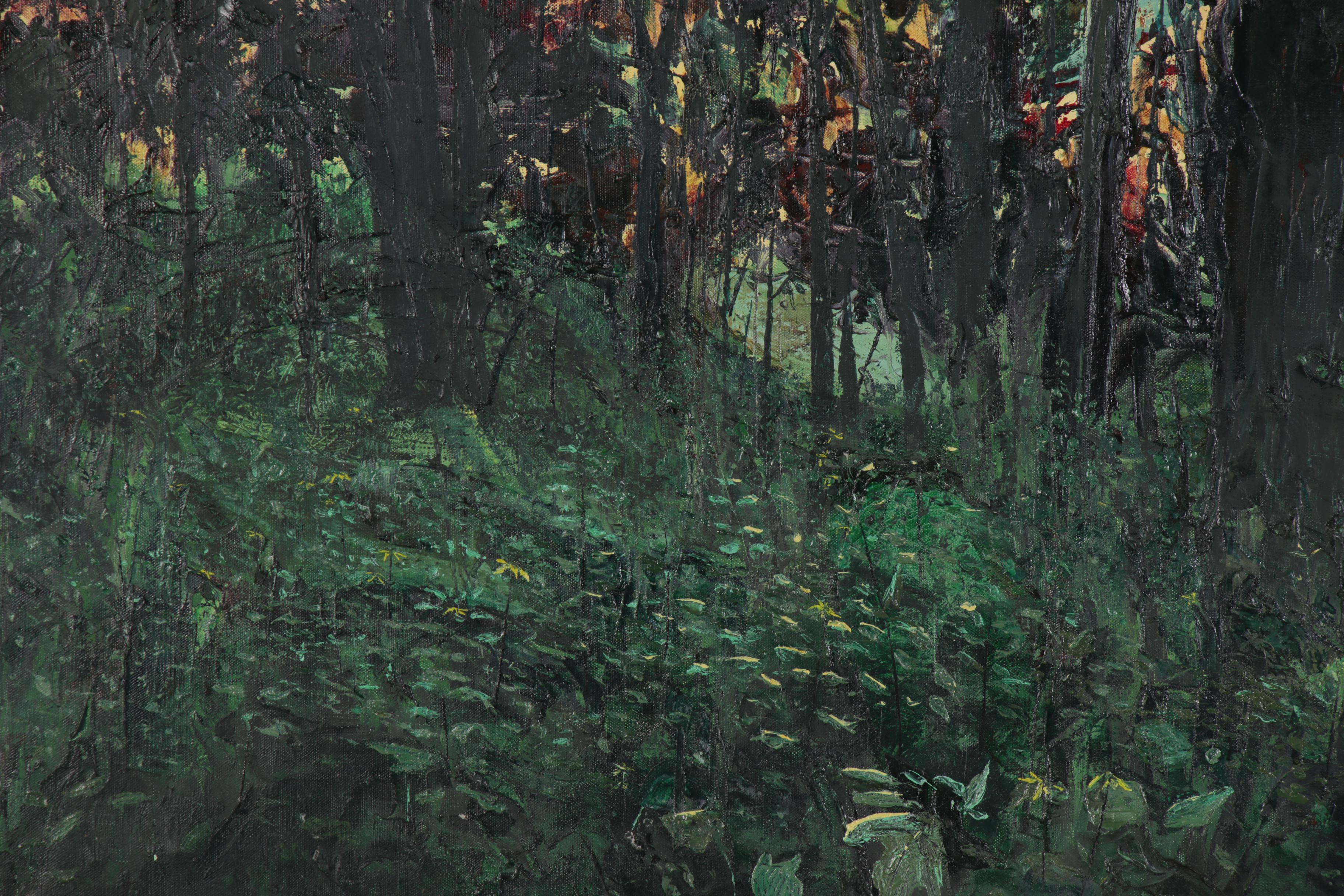 Gerald C. Moore Landscape Acrylic Painting, Mid to Late 20th Century