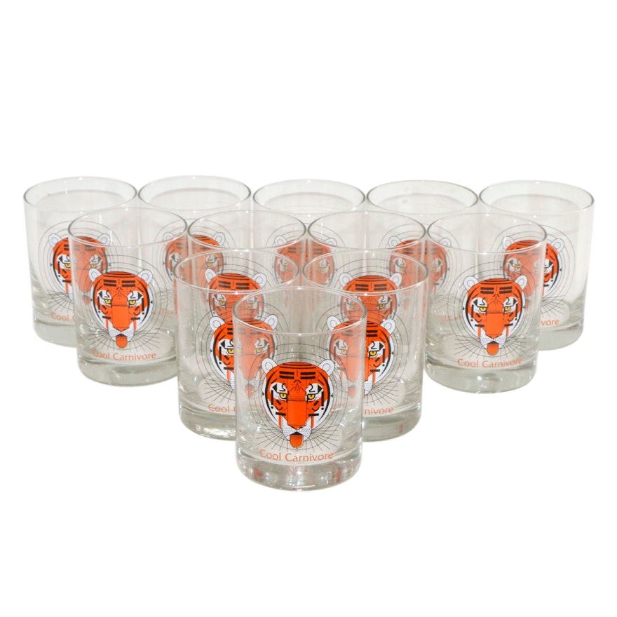 Charley Harper "Cool Carnivore" Double Old Fashioned Glasses