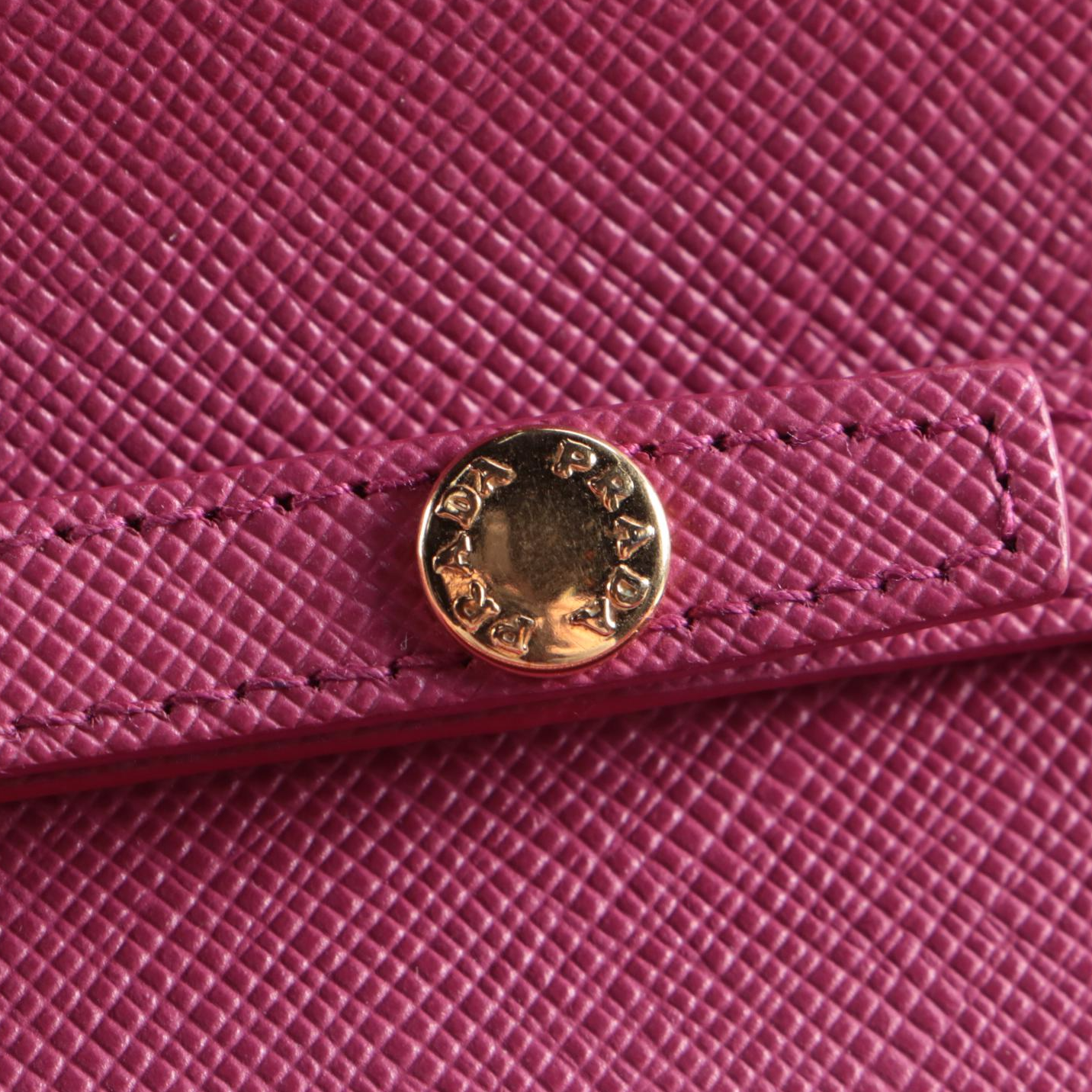 Prada Chain Wallet Crossbody in Pink Saffiano Leather