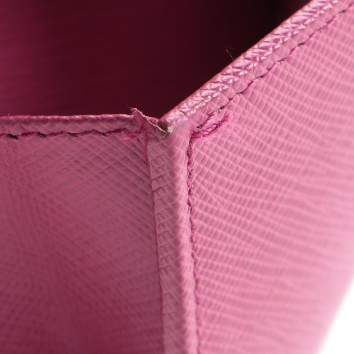 Prada Chain Wallet Crossbody in Pink Saffiano Leather